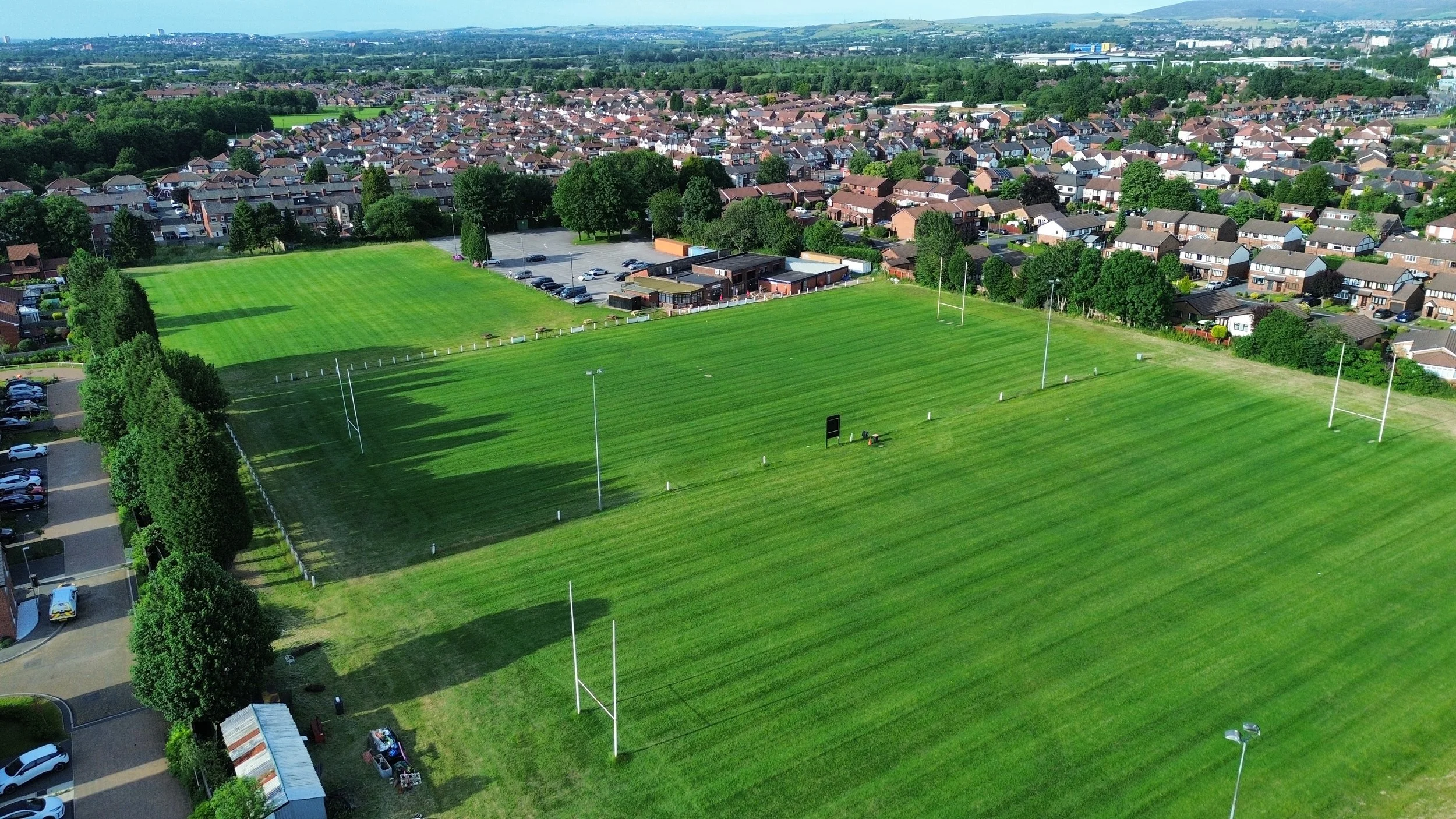 Aerial view of Audenshaw Park, home of Aldwinians Rugby