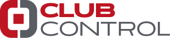 Logo of Club Control, with a black and red design featuring a stylized control pad icon.