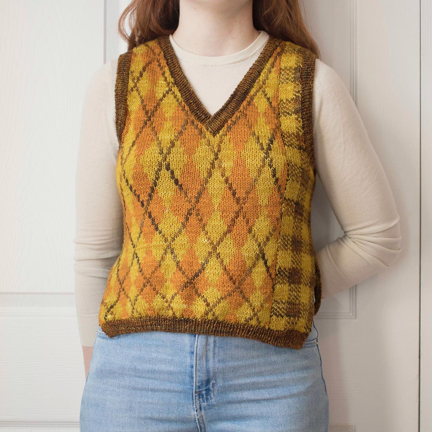 patchwork sweater vest in three colors... and it&rsquo;s reversible!  should I make more?  should I make something else instead?  should I stop worrying about what I *should* be doing?  post-grad life is strange 🙃