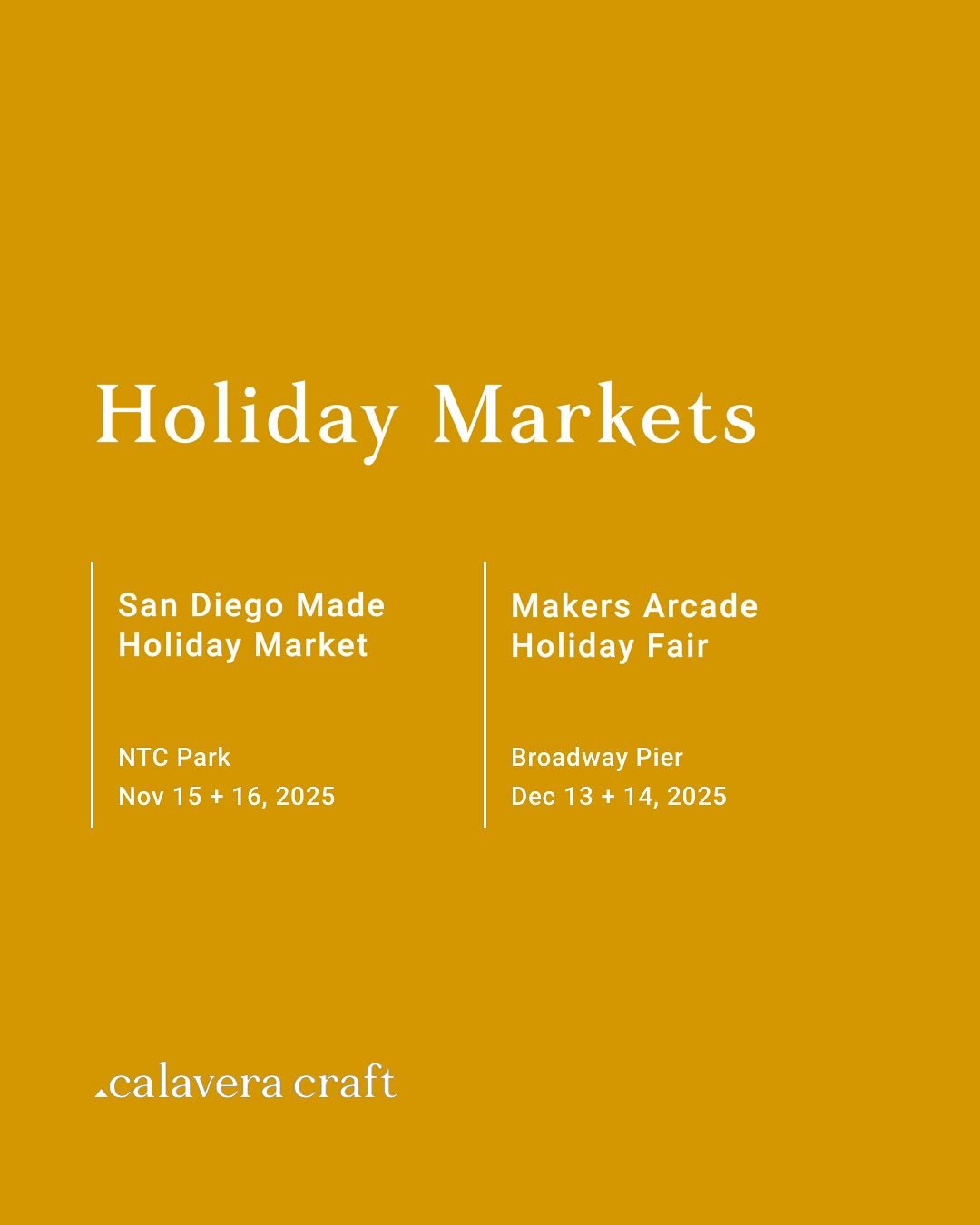 We&rsquo;ve got two more upcoming holiday markets in our lineup! Come smell some candles IRL 🕯️🎁

#soycandles #holidaycandles #holidaycandle #holidaymarket #candleseason #candleslovers