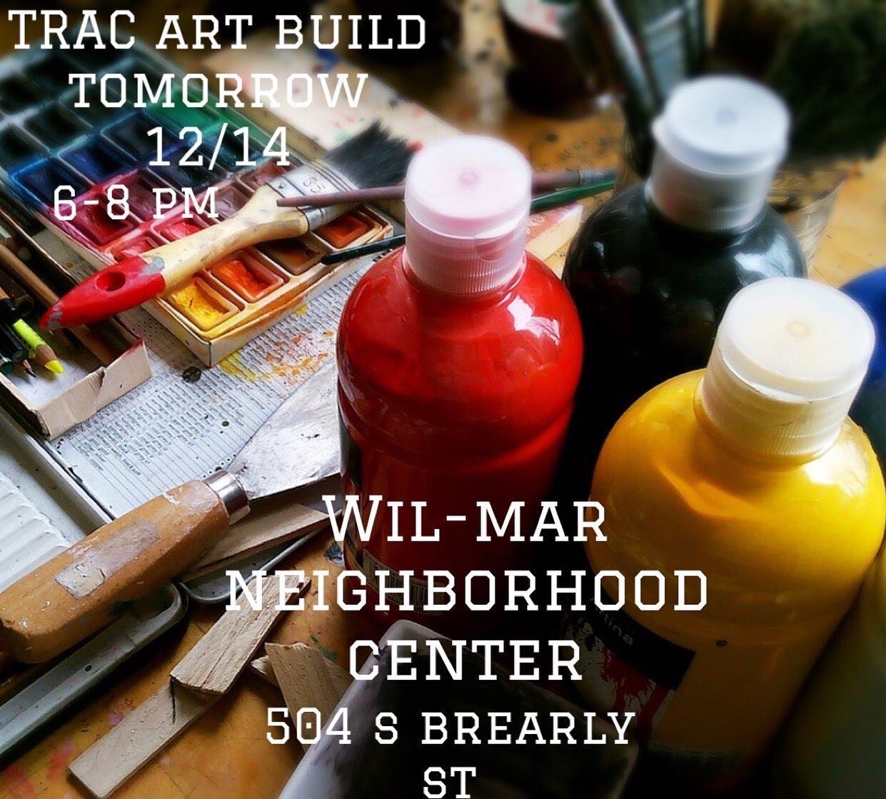art build for @madisontrac action this sunday &mdash; TONIGHT 6-8pm at wil-mar neighborhood center!