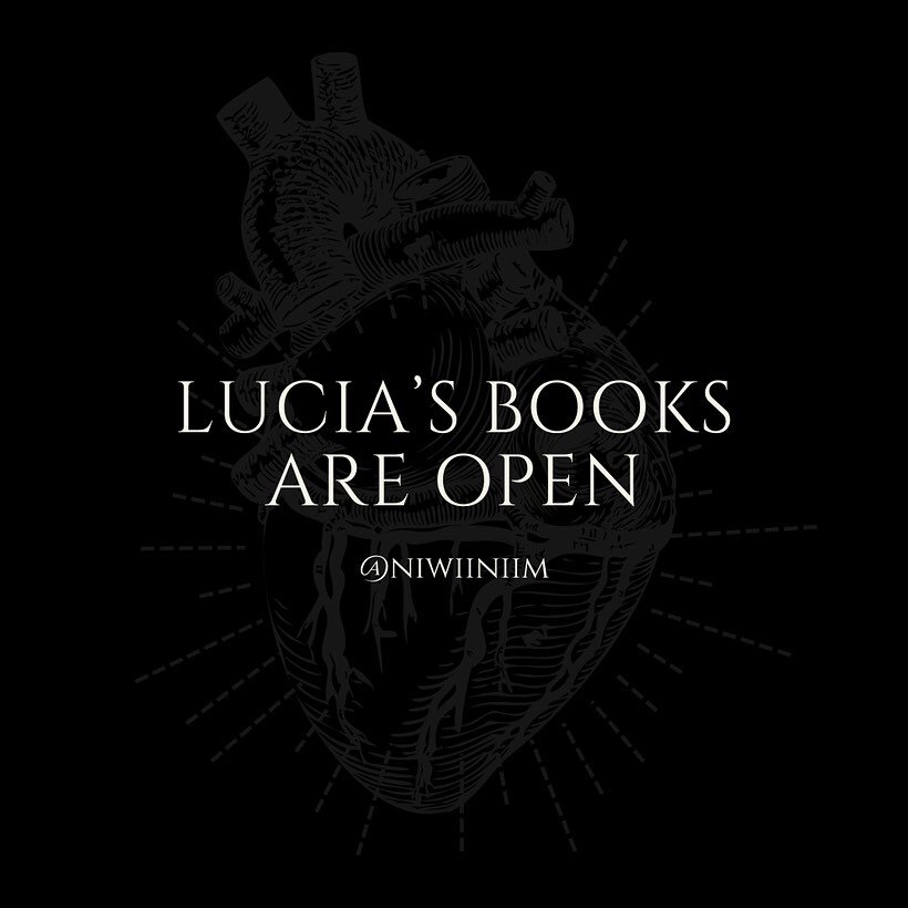 LUCIA&rsquo;S BOOKS ARE OPEN ➡️➡️➡️ @niwiiniim 

the next artist whose booking process i&rsquo;m highlighting is our apprentice lucia! lucia&rsquo;s books are also open on a rolling basis. she is in the second stage of her apprenticeship, where we as