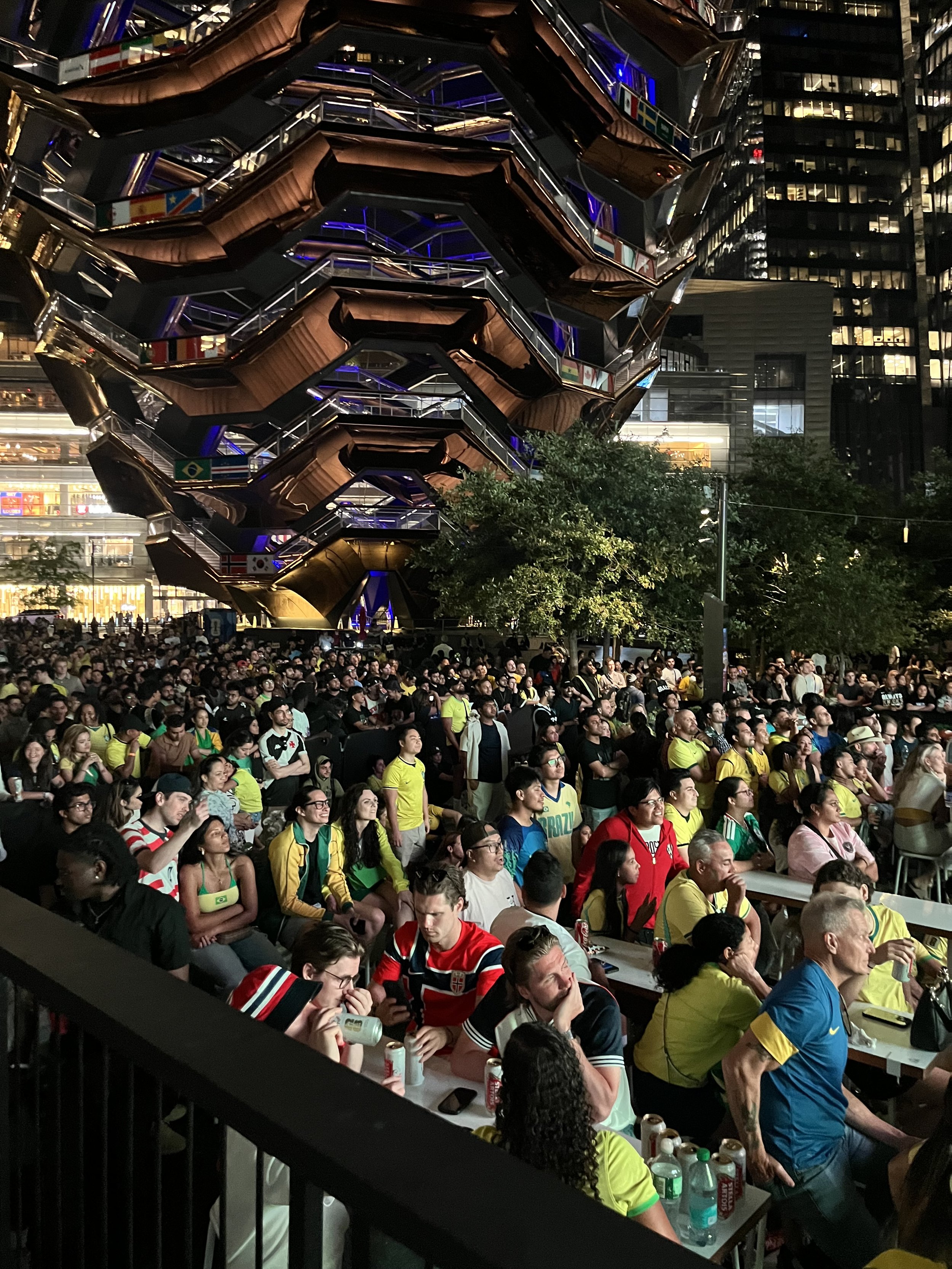 Brazilians out in full force in Hudson Yards this last Saturday night