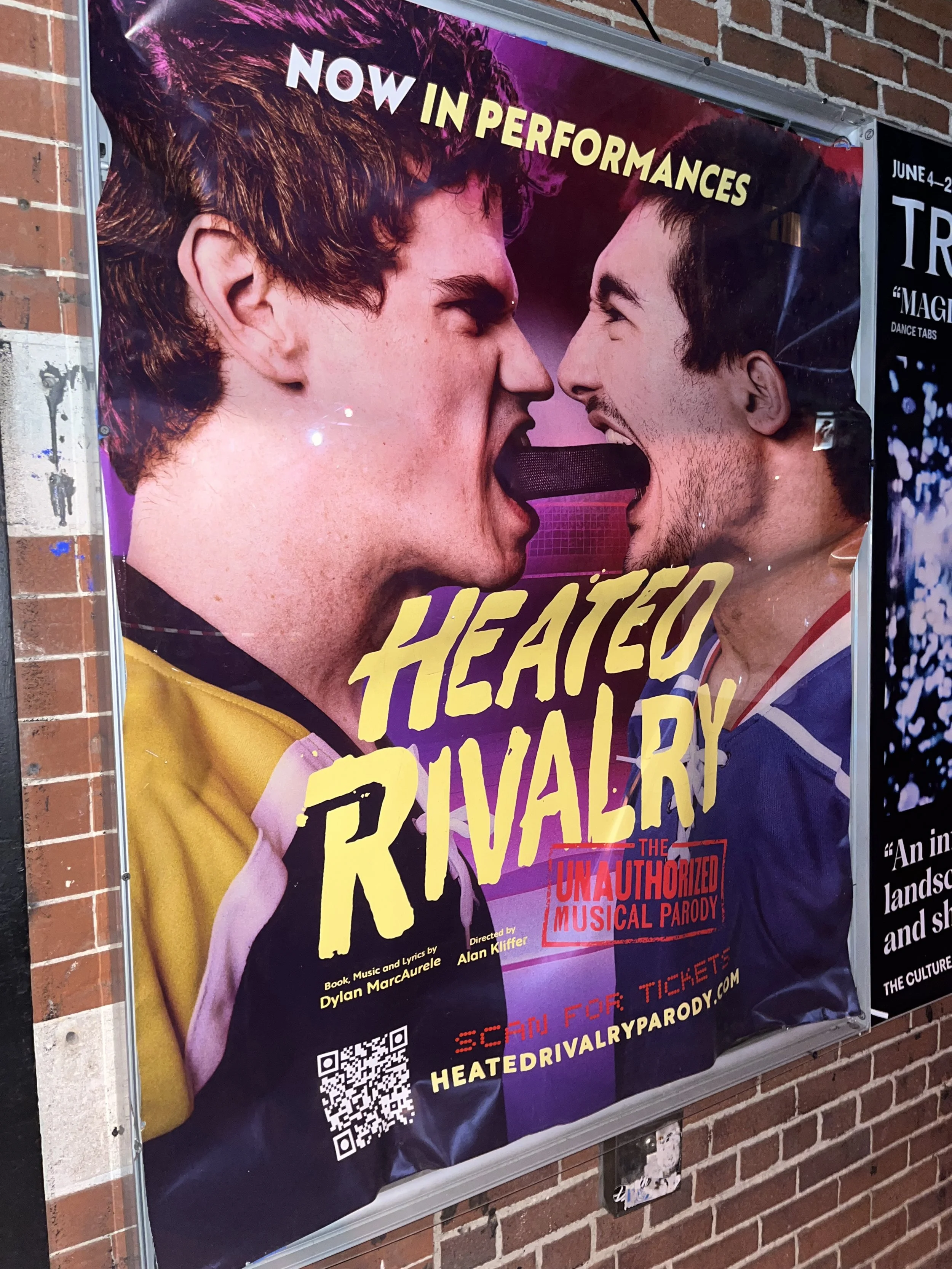 Heated Rivalry parody musical playing on 27th Street between 10th &amp; 11th