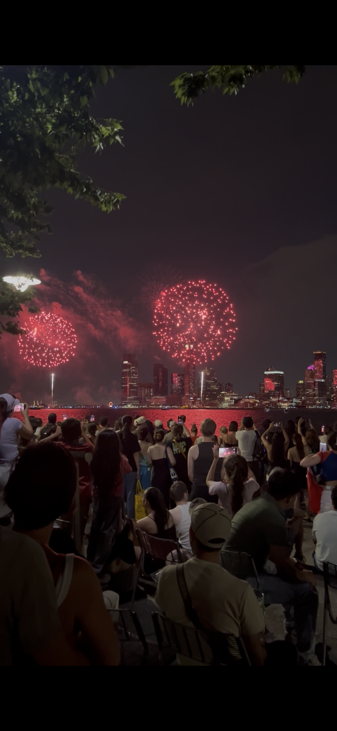 Fireworks on wrong/east side this year, but still beautiful; Happy 4th!!