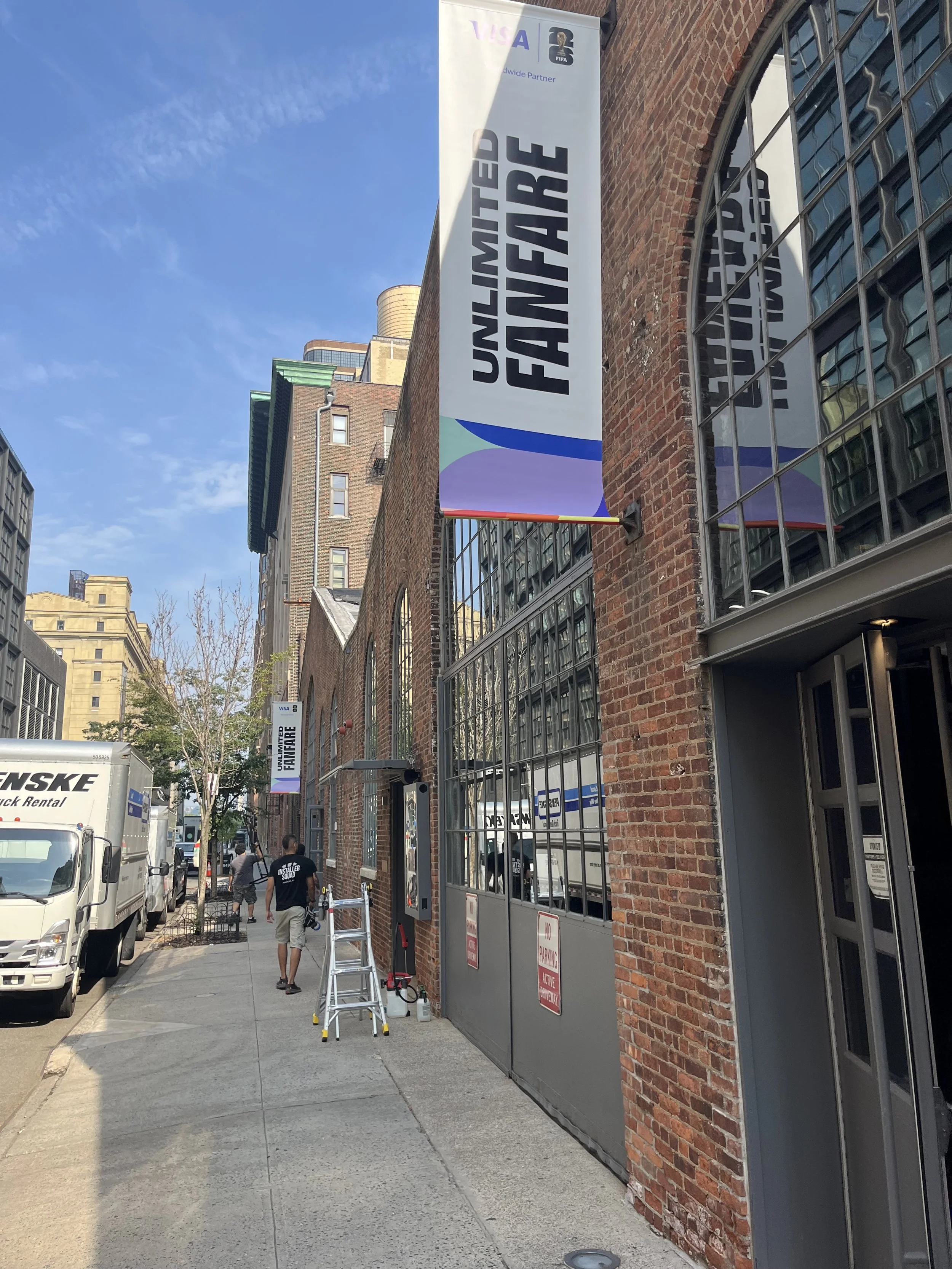 World Cup Finals watch party at 26th Street space, corny guy announces