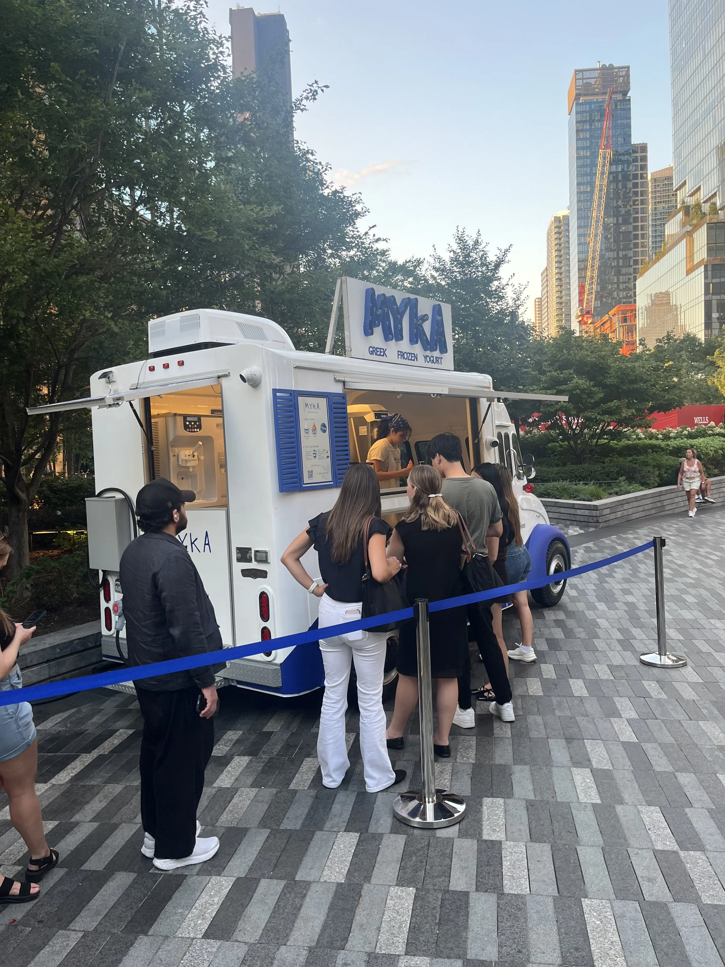 Myka frozen yogurt truck in Hudson Yards