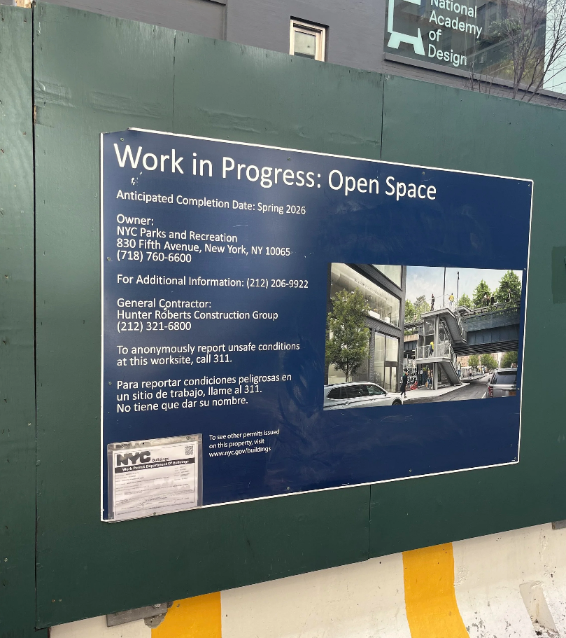New staircases to the High Line on 20th &amp; 26th Streets should be complete in September 2026