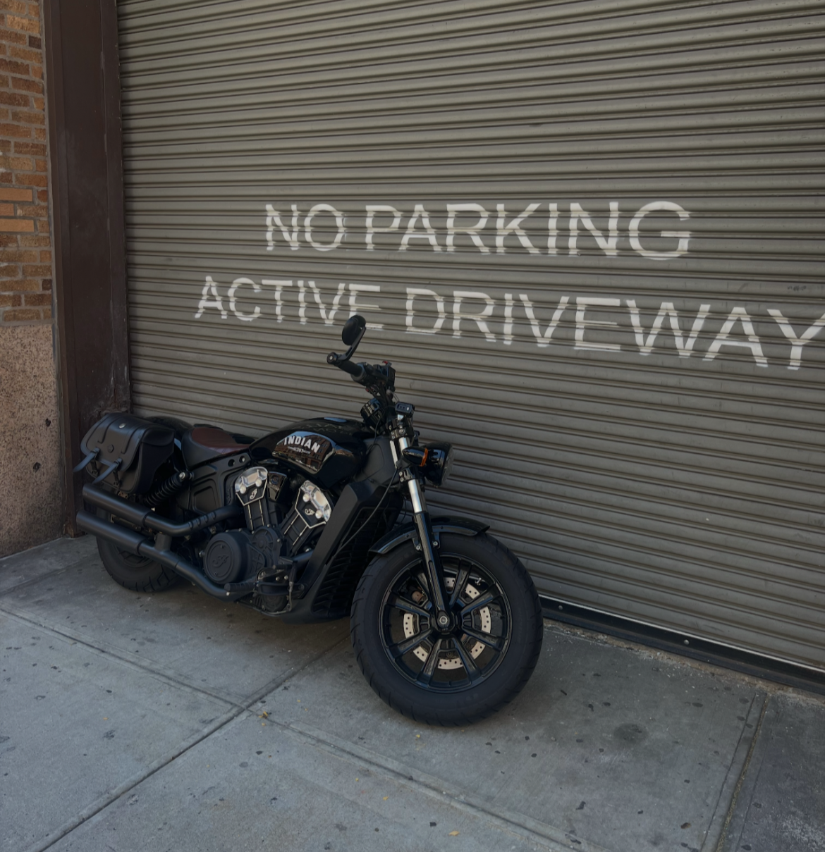 Motorcycle rebels on 27th Street this morning 