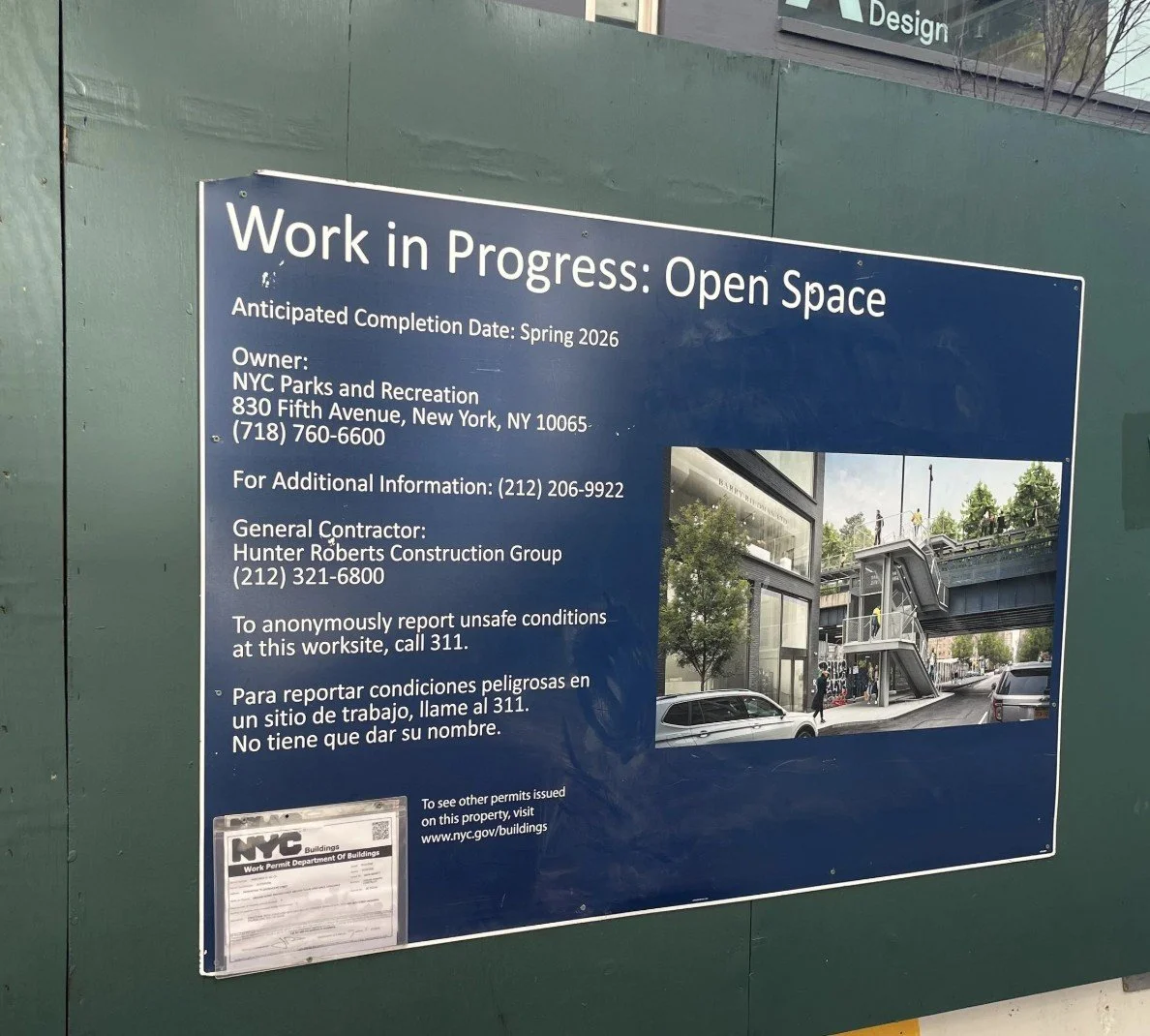 High Line staircase on 26th Street now set to be complete in October 2026