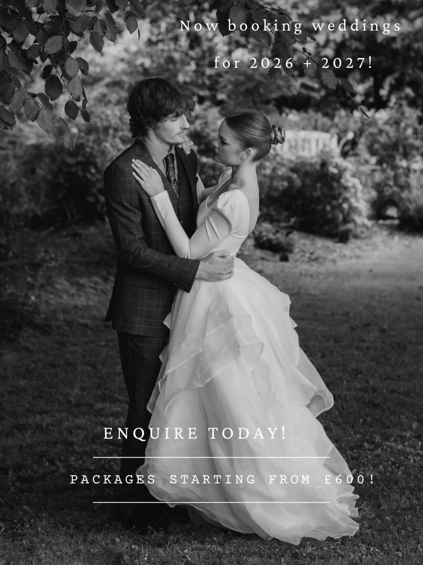 Getting married 2025-2028?
Are you in need of a wedding photographer? 

Check out my socials and website for some of the beautiful weddings I photographed last year! 
Get in touch if you&rsquo;re interested in booking a wedding package with me.

http