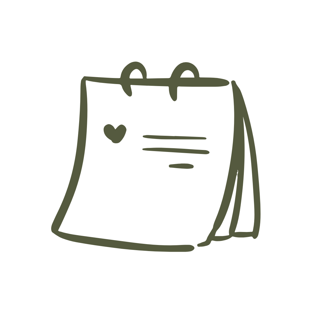 green hand drawn calendar icon