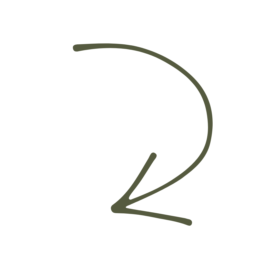 green hand drawn arrow