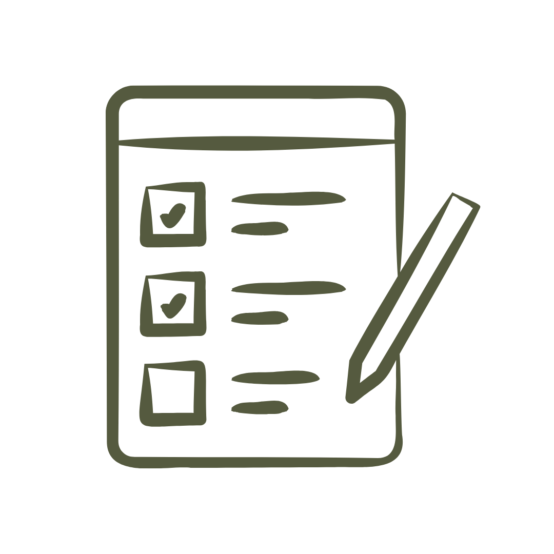 green icon of a list