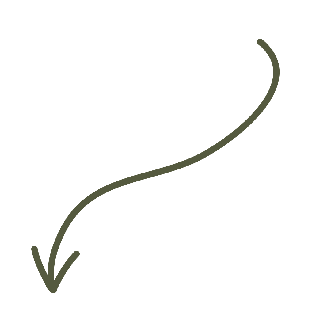 green hand drawn arrow