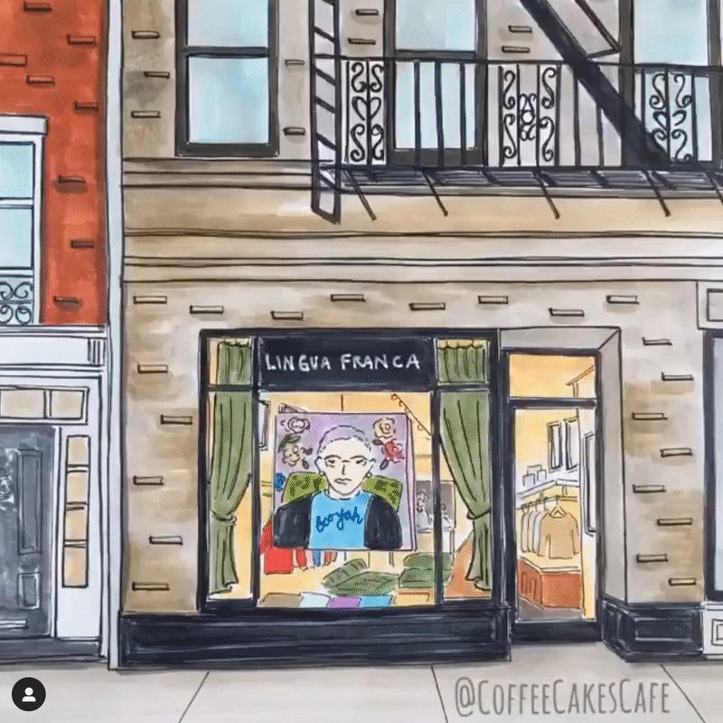 An animation of boutique clothing store Lingua Franca. Retail interior design and consultancy by Shanta Trusewich Studio Sio, New Zealand