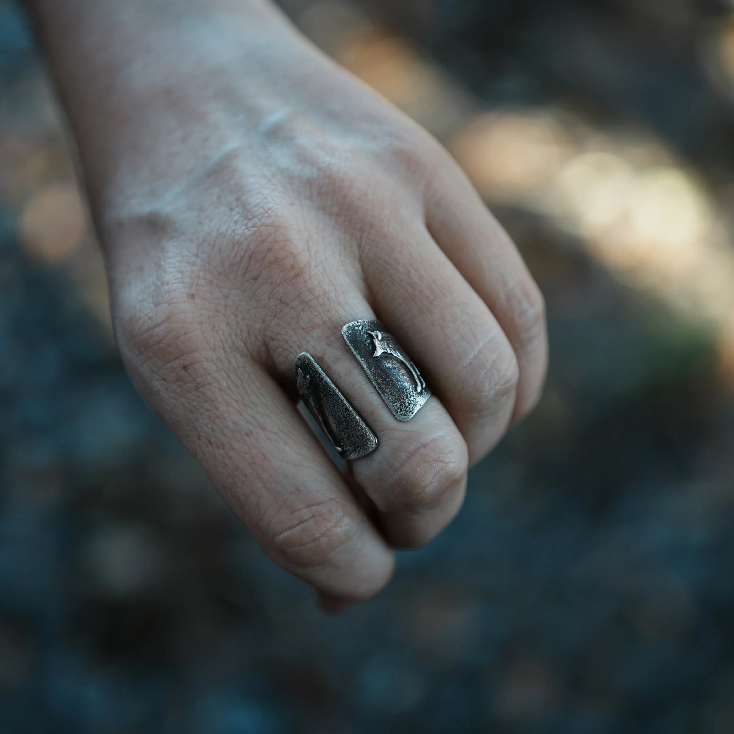 Pack of Two | Silver Wolf Ring