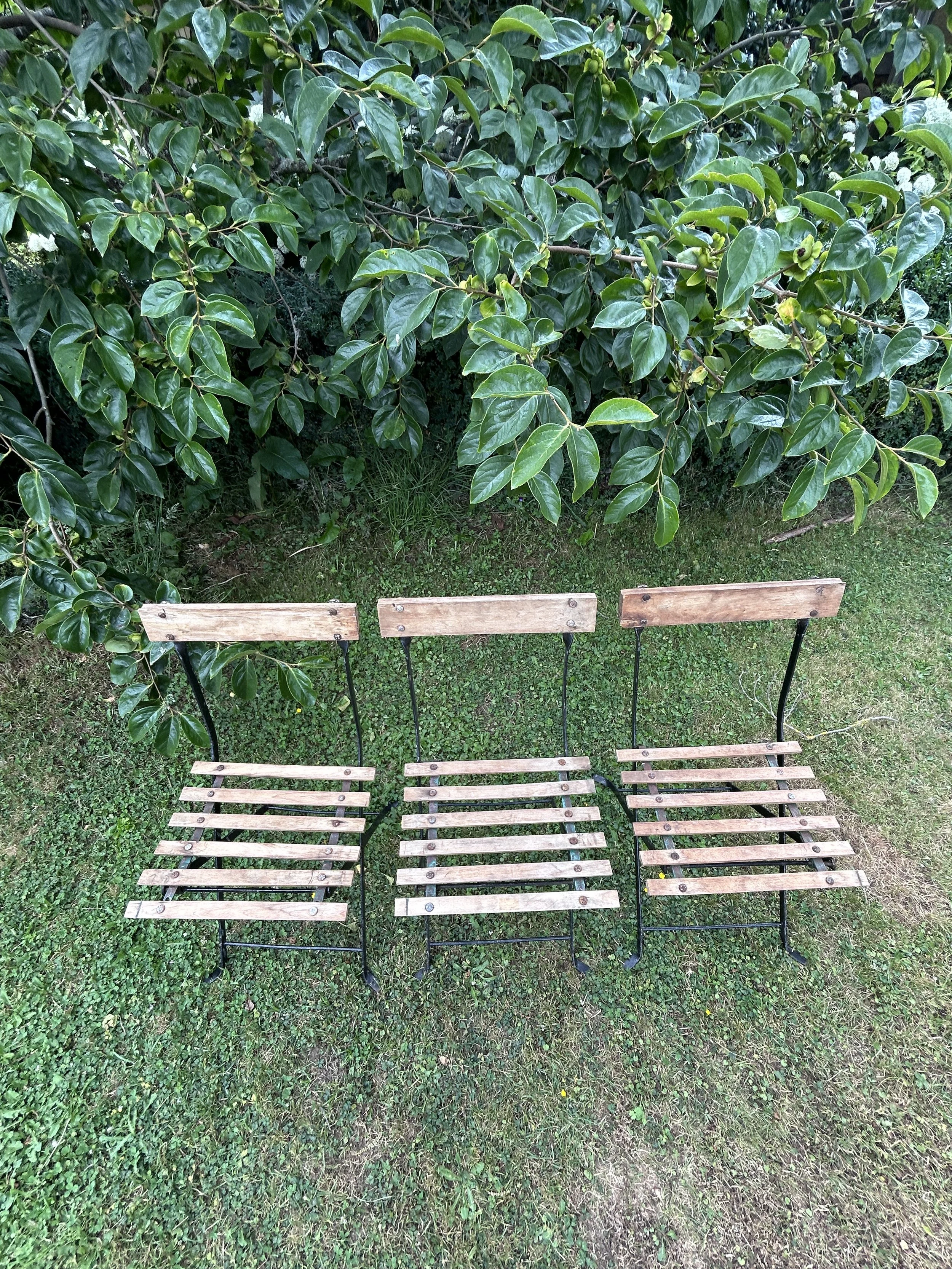 Seven Vintage Foldaway Bandstand Chairs