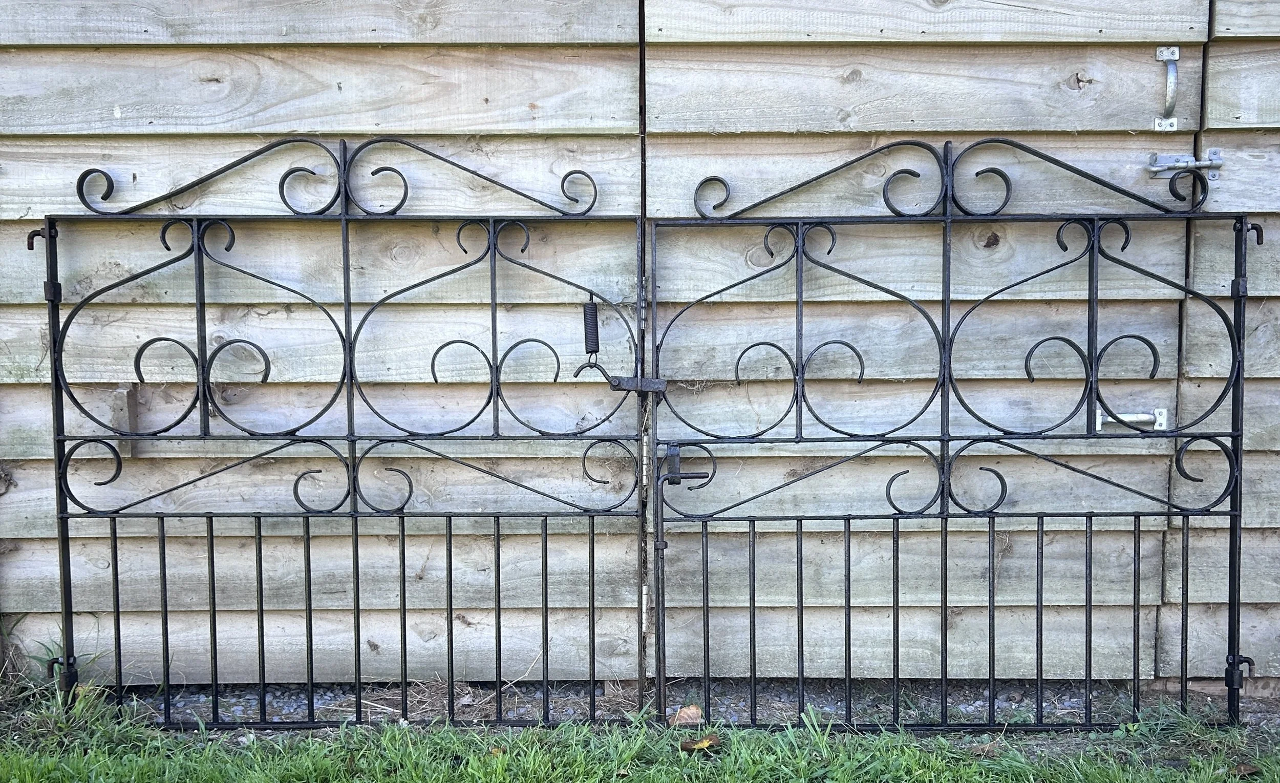 Set of Vintage Ornate Black Iron Gates