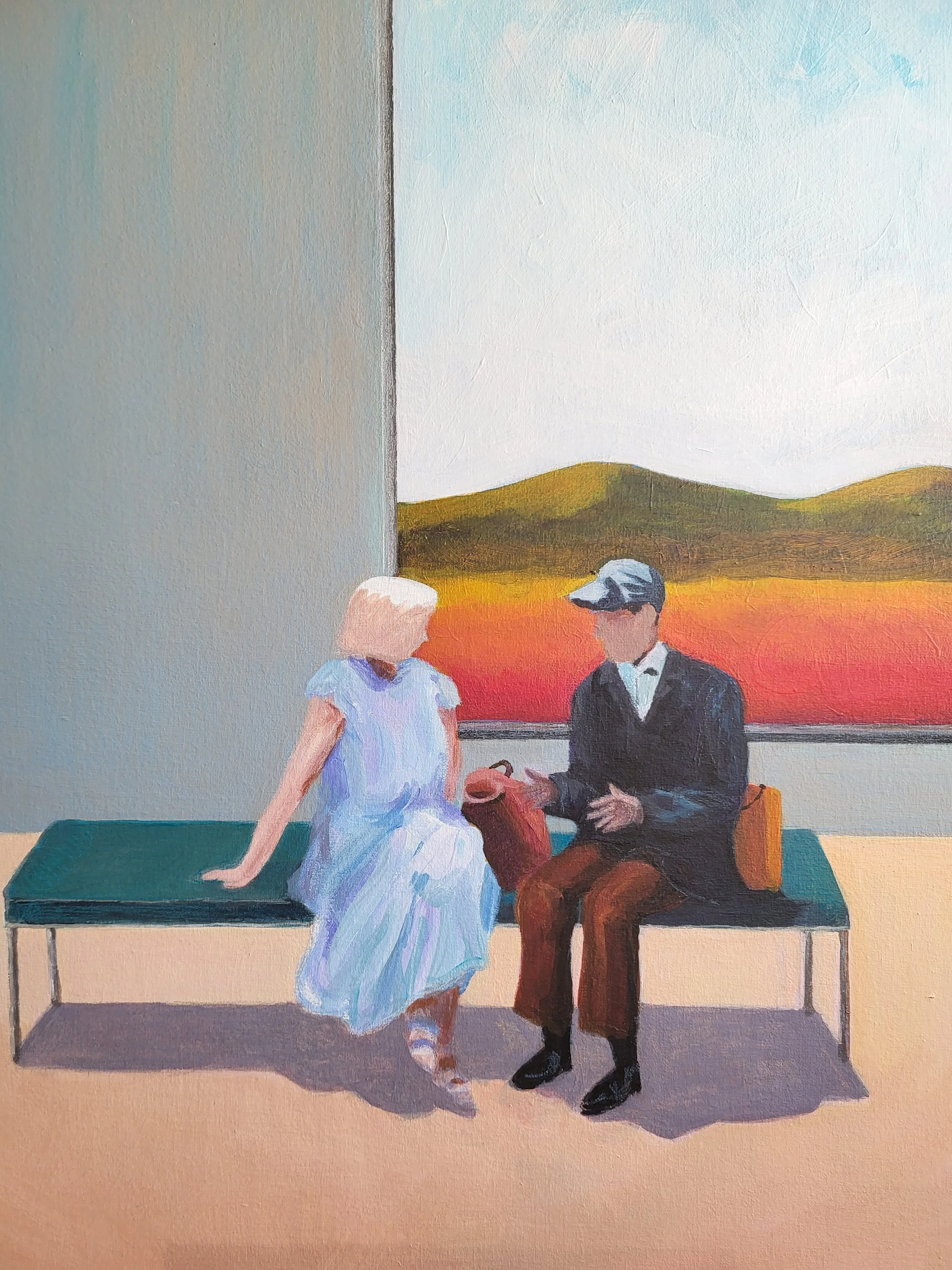 Le Banc Turquoise 22 x 28"