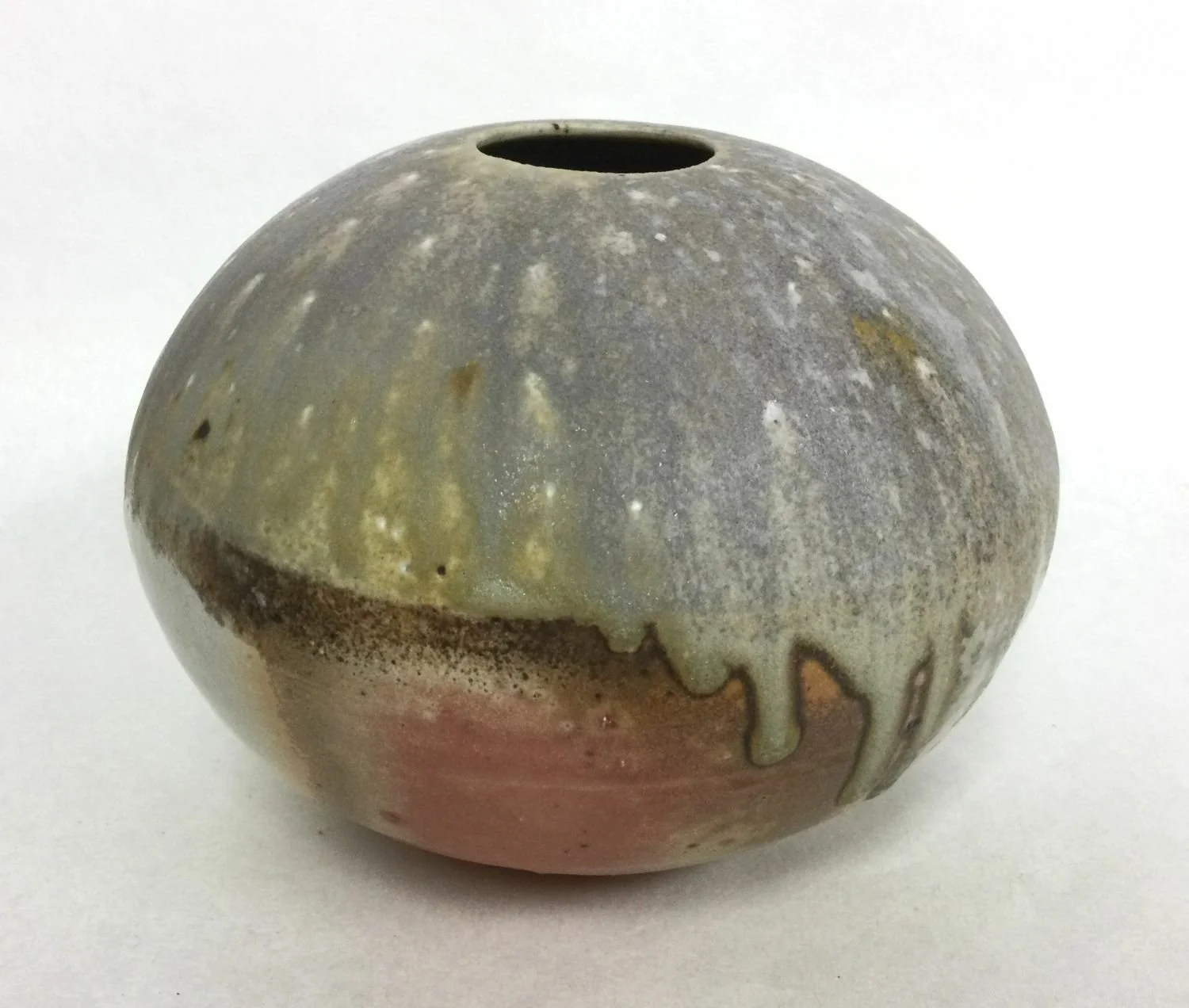 Natural Ash Bud Vase (#25.7), 2025, woodfired porcelain, 5 x 6 inches (12.75 x 15 cm) $250 Cdn