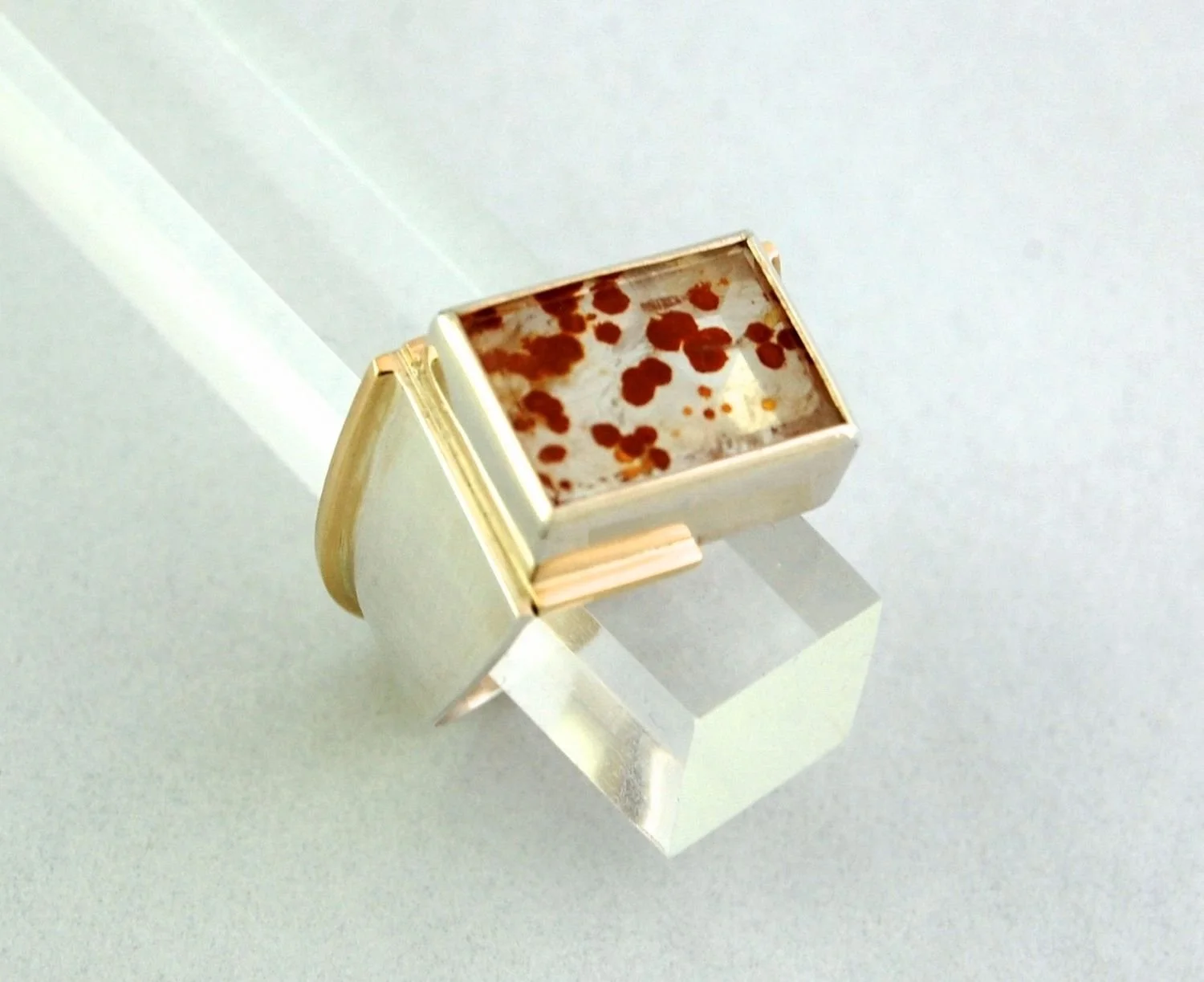 Mica Ring (#MR01), 2026, sterling silver, 14K, mica inclusion quartz, size 10, $685 Cdn.