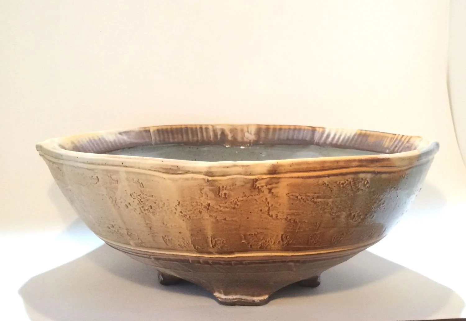 Medium Confluence Bowl (#26.2.42), 2026, low soda-fired earthenware, 3.75 x 9.75 x 9.75 inches (9.5 x 25 x 25 cm), $200 Cdn.