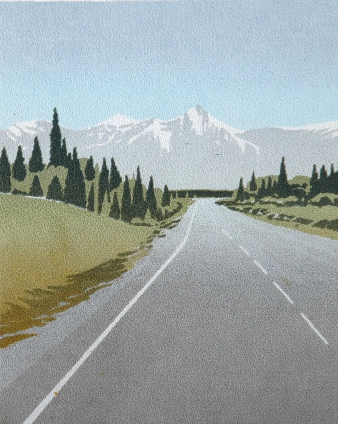 Along the Yellowhead, 1982, edition 153/260, serigraph on paper, 5.5 x 4.5" (14 x 11 cm), framed, $425 Cdn (rare).