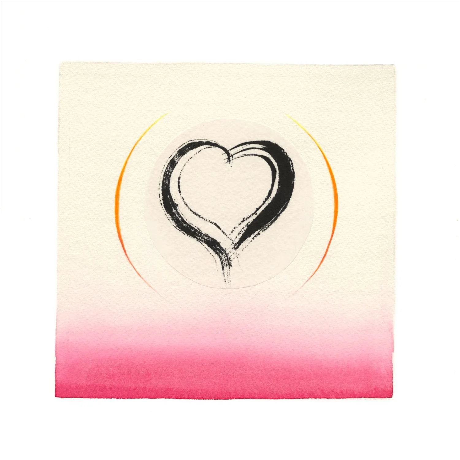 Habits Of The Heart - C, 2025, watercolour and ink on paper, 8x8 inches (20x20 cm) framed (outside measurements 17x16 inches/42x41cm), $795 Cdn.