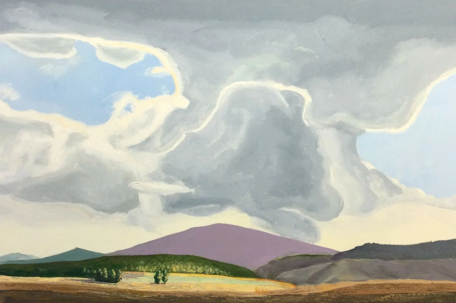 Purple Hill, 2017, oil on canvas, 24 x 36 inches (61 x 91.5 cm), $2800 Cdn.