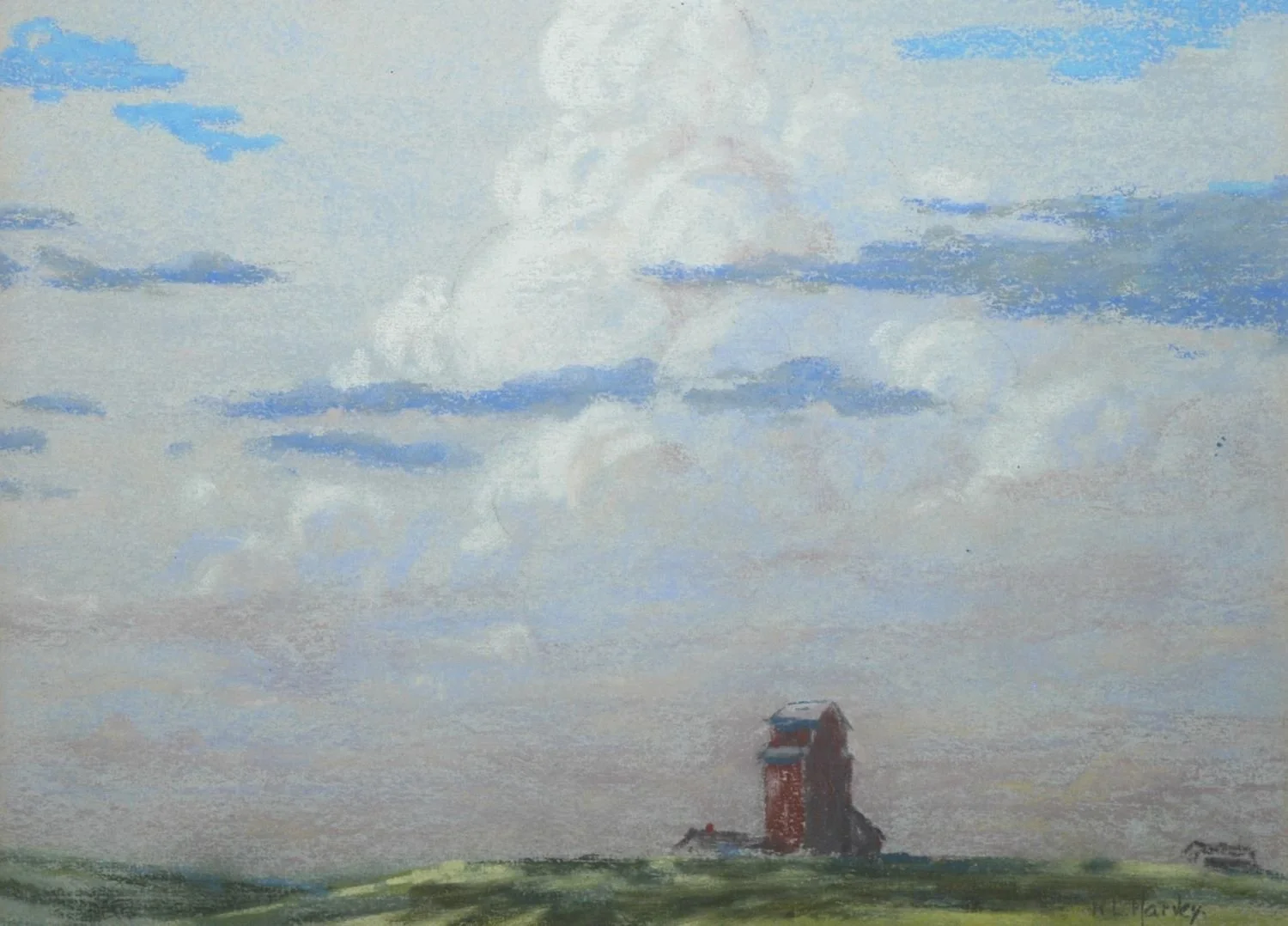 Big Sky Country, 1940, pastel, signed l.r. (R.L. Harvey), 9.5 x 12.5 inches (24x32cm), $250 Cdn.