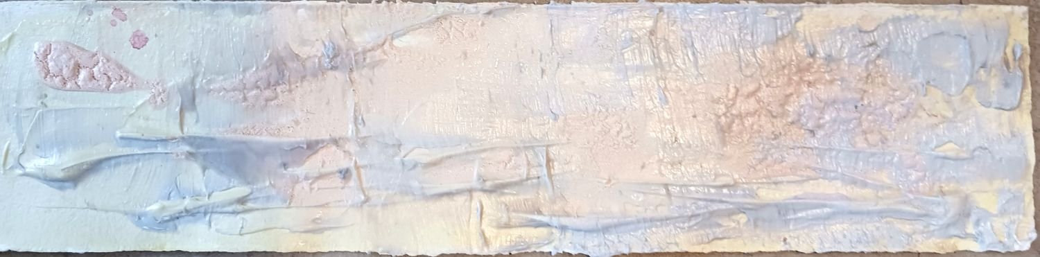 Untitled (#421-4), c.1995, acrylic/paper, 7 x 29 inches (18 x 73.5 cm), provenance: artist's estate, framed, $1800 Cdn.