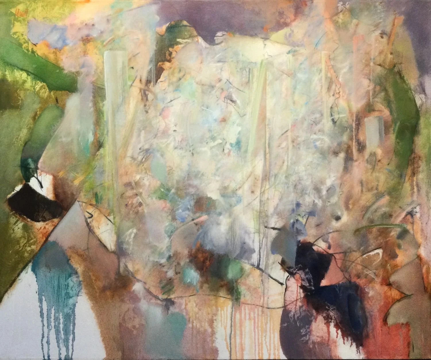 Protecting Prairie Veil (#66-U), 2022, oil on canvas, 42 x 50 inches (107x127 cm), exhibition frame, sold.