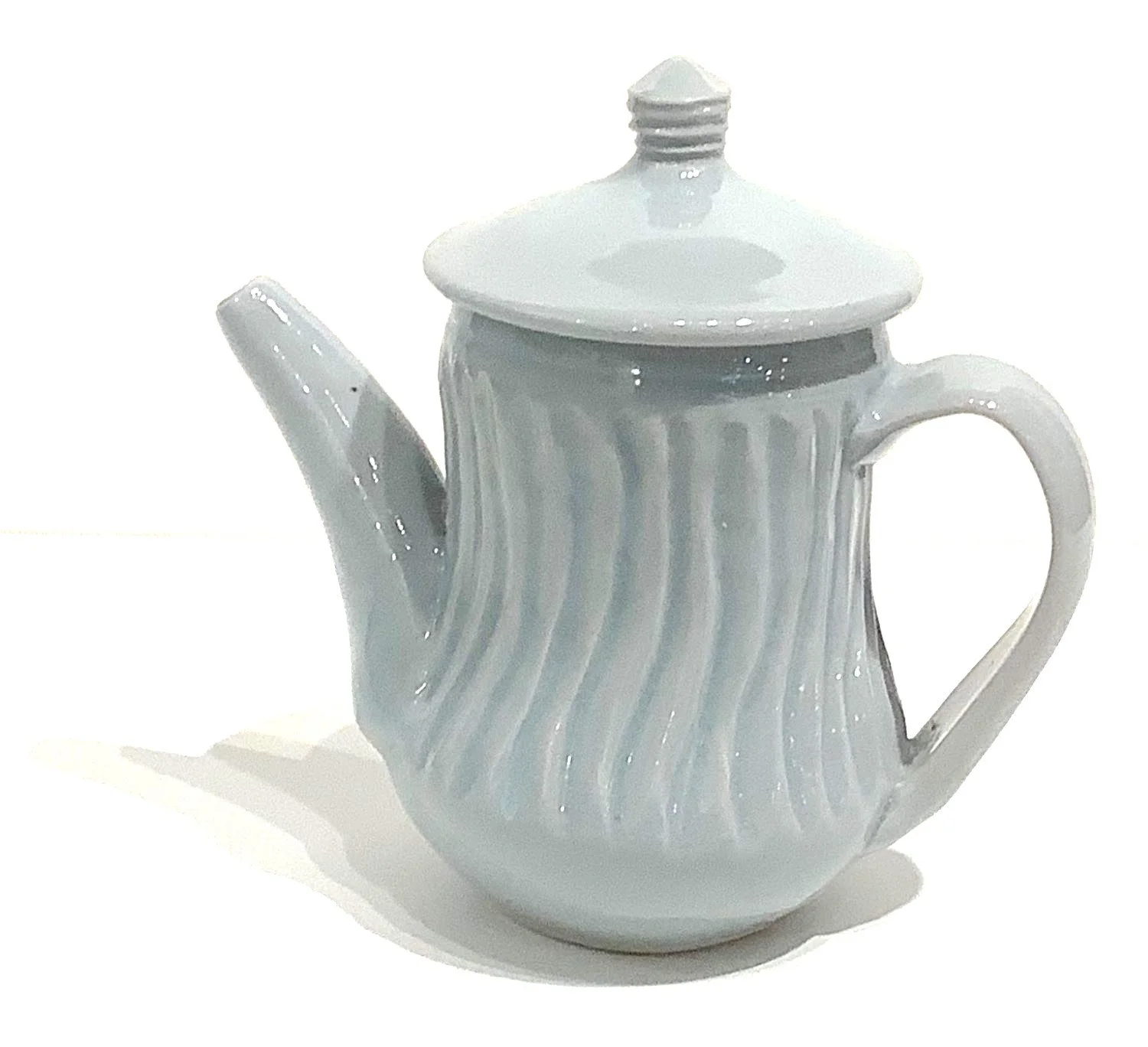 Celadon Teapot (#24.11.52), 2024, porcelain, 6.5 x 6.5 x 3.5 inches (16.5 x 16.5 x 9 cm), $85 Cdn.
