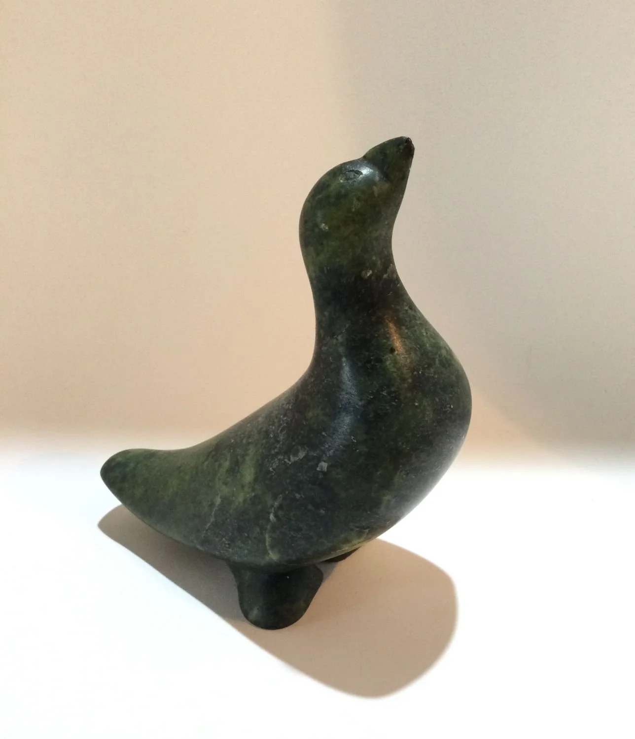 Simeonie Quppapik E7-868 (1909-74) Cape Dorset/Kinngait, ᑭᙵᐃᑦ, Sea Bird (#26.8.8M), Sea Bird, n.d., serpentine, 5.5 x 2.5 x 2.5 inches (14 x 6.5 x 6.5 cm), provenance: private collection Saskatchewan, $750 Cdn.