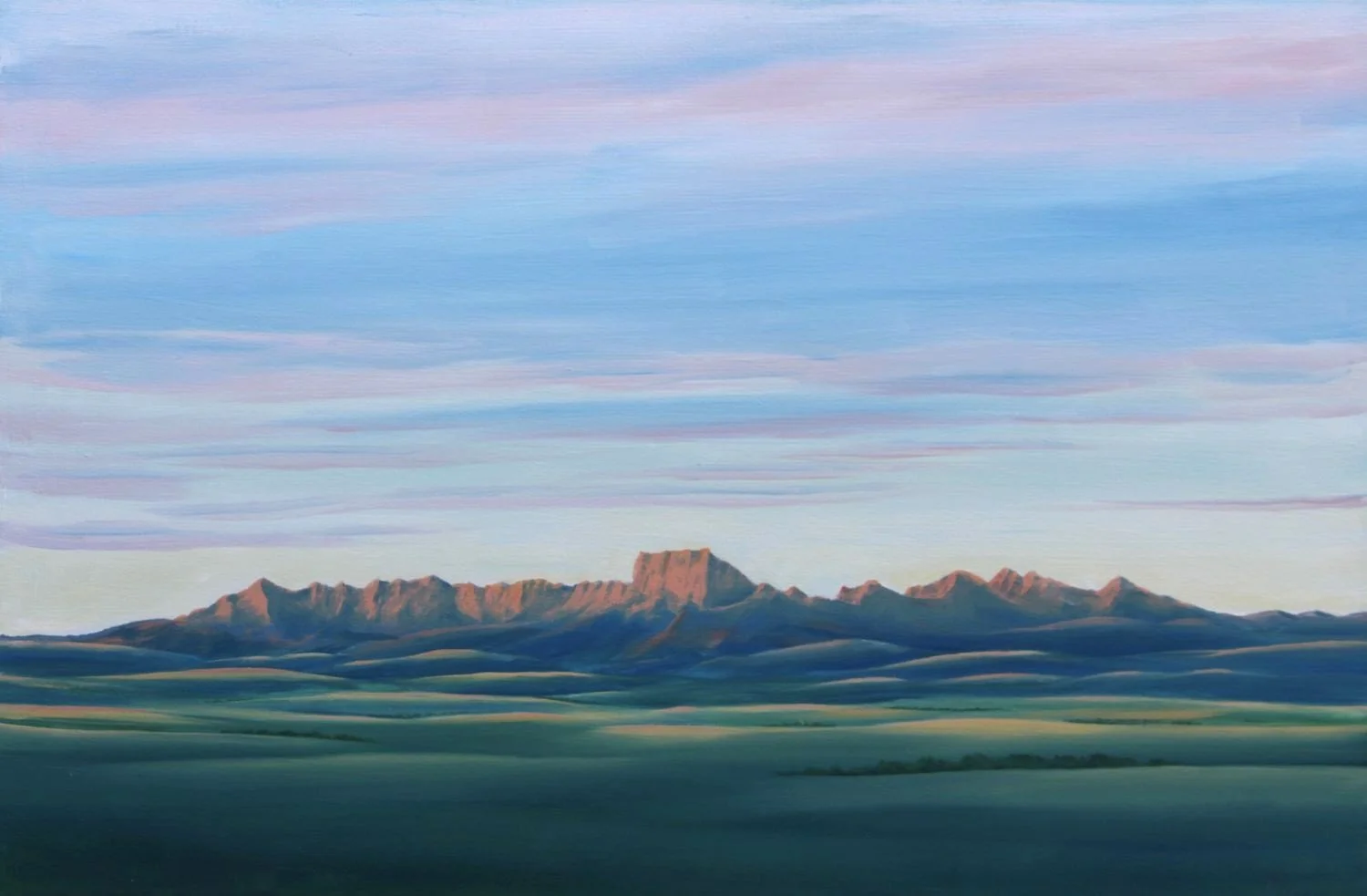 Sunrise On The Chief (#26.5.18), 2026, oil on linen canvas, exhibition frame, 24 x 36 inches (61 x 91.5 cm), $3150 Cdn.