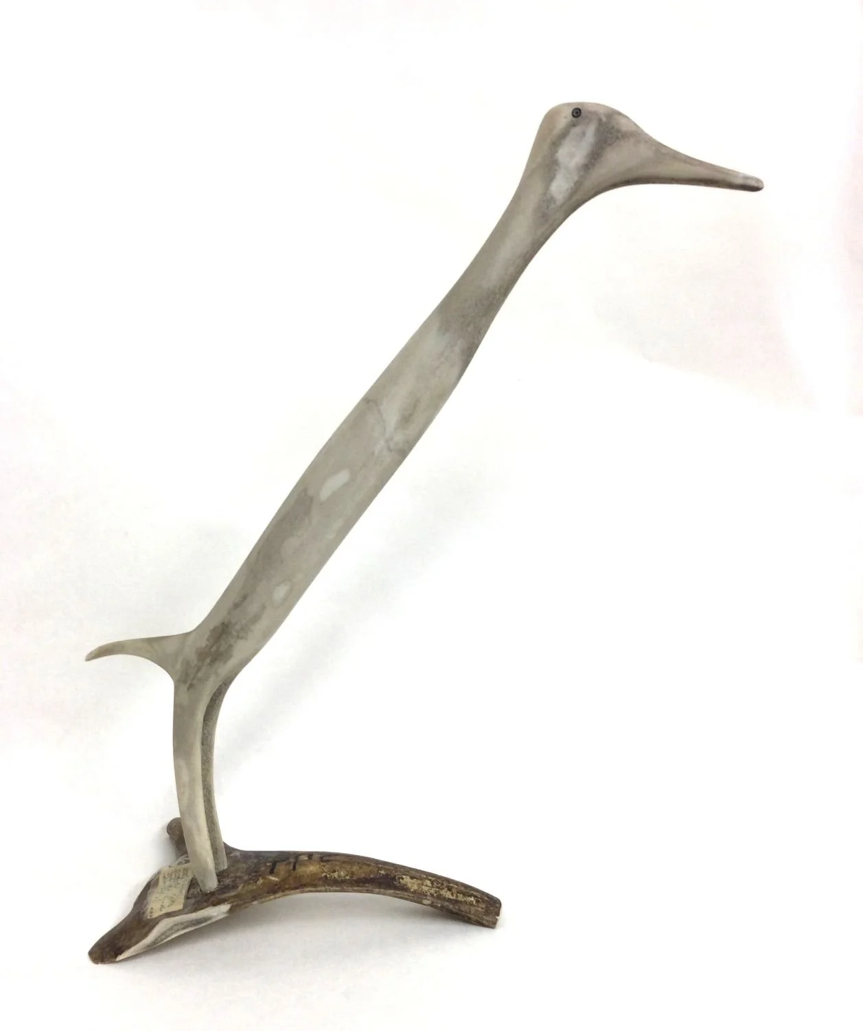 James Kingilik (Kingeelik) 1912-75, E2-229; Qamani’tuaq/Baker Lake ᖃᒪᓂᑦᑐᐊᖅ, Antler Bird, 1967, carved antler, 18 x 6 x 12 inches (45.5 x 15 x 30.5 cm), $1500 Cdn.