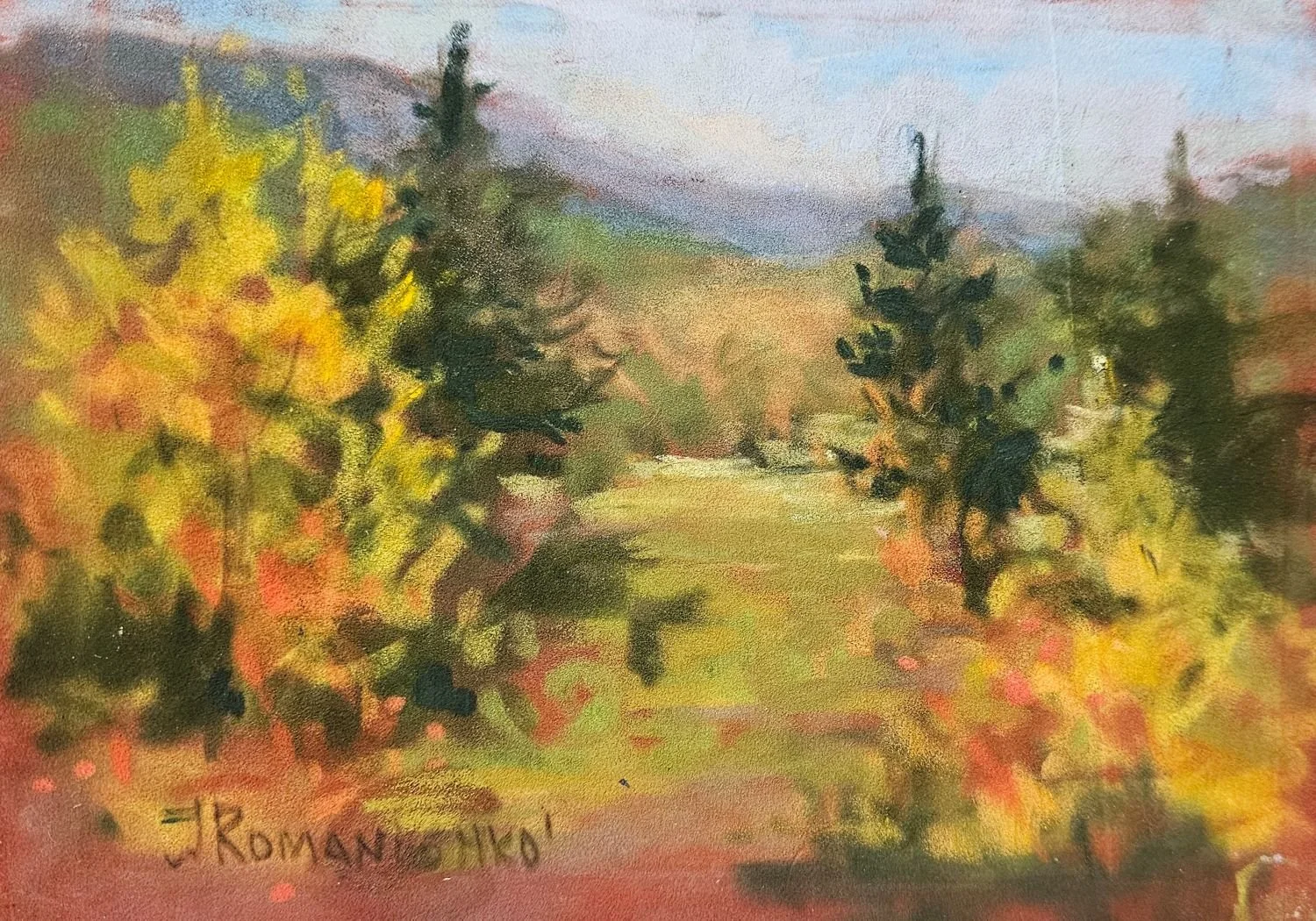 Golden Hour (#25.2), 2025, pastel on paper, 5 x 7 inches (12.75 x 17.5 cm), $235 Cdn