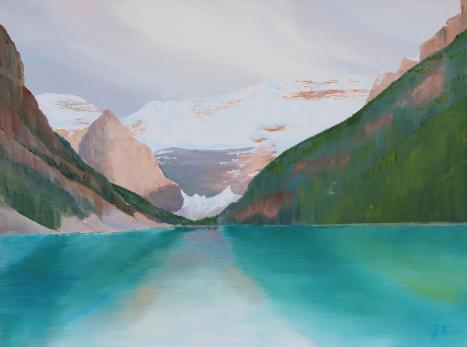 Lake Louise (#26.6.8), 2026, oil on linen canvas, exhibition frame, 12 x 16 inches (30.5 x 40.5 cm), $1475 Cdn.