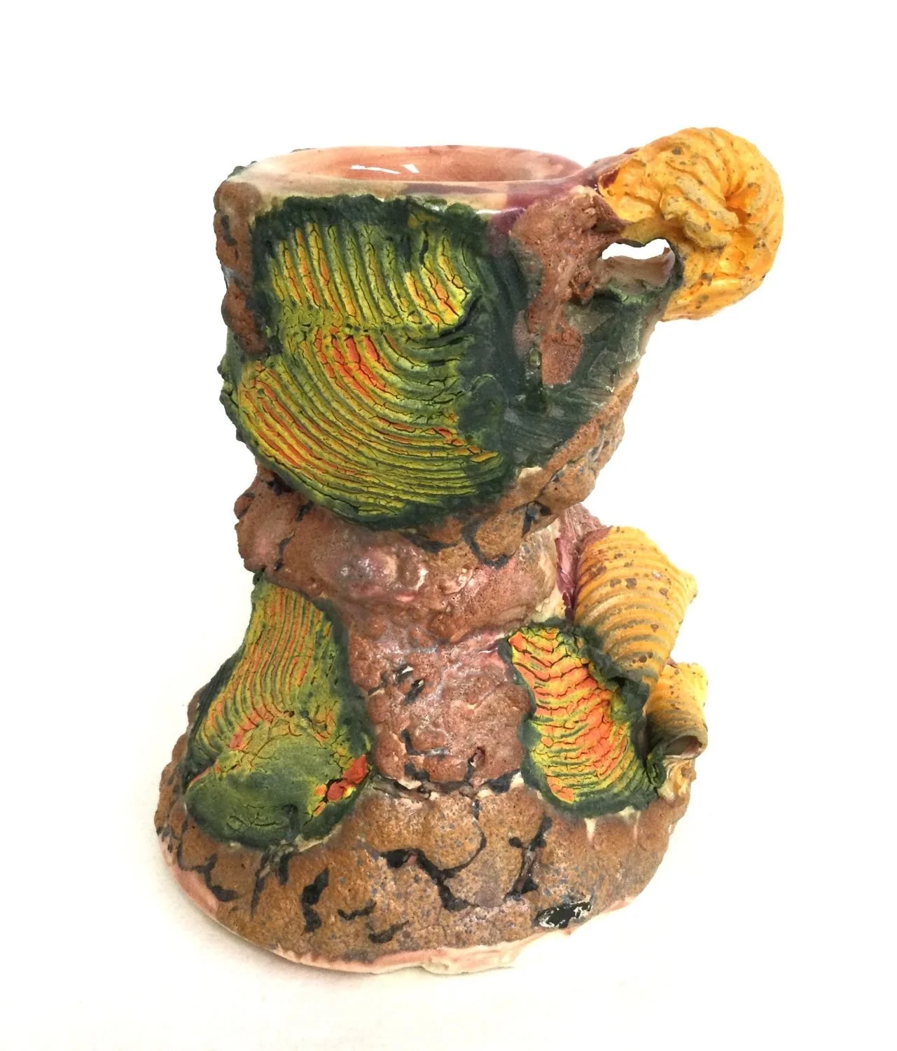 Rising Gold, 2016-refired2017, multiglazed, multifired, ceramic sculpture, 6 x 4.5 x 4.5 inches (15 x 11.5 x 11.5 cm), $650 Cdn.