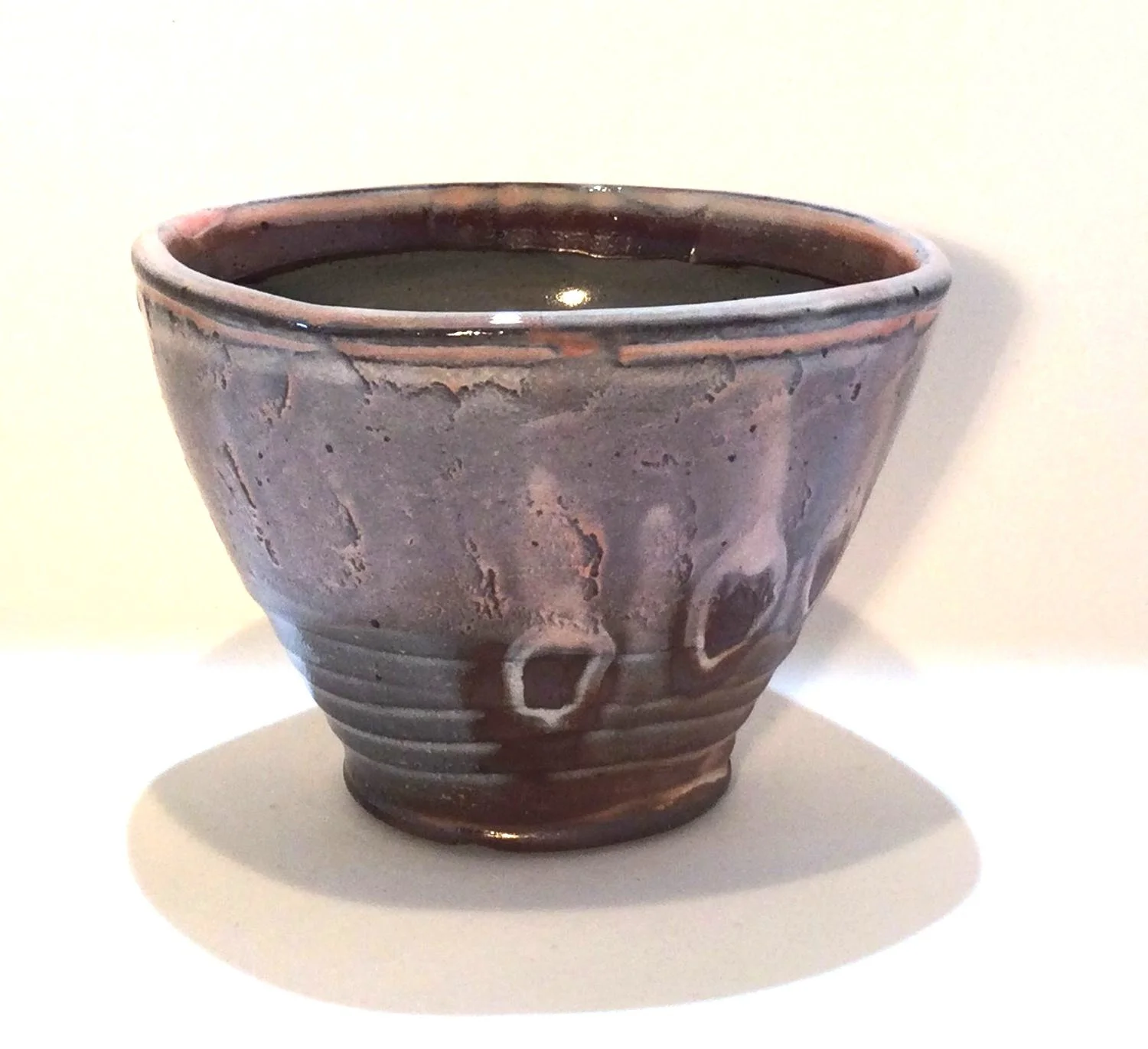 Confluence - Yunomi Cup (#26.2.60), 2026, low soda-fired earthenware, 2.75 x 3.5 x 3.5 inches (7 x 9 x 9 cm), $50 Cdn.
