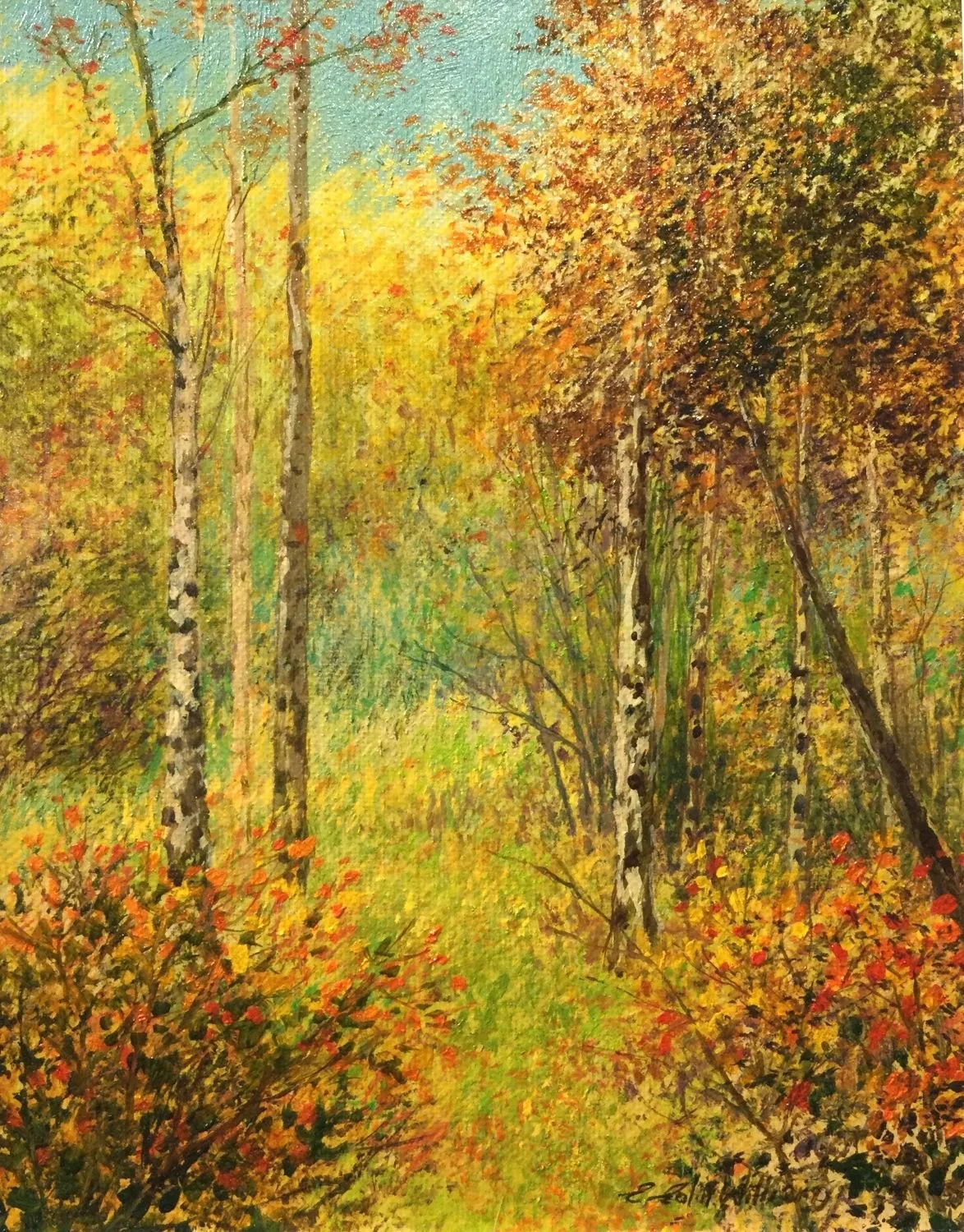 Bragg Creek, Fall, oil on canvas, 10x8 inches (25x20 cm), sold.