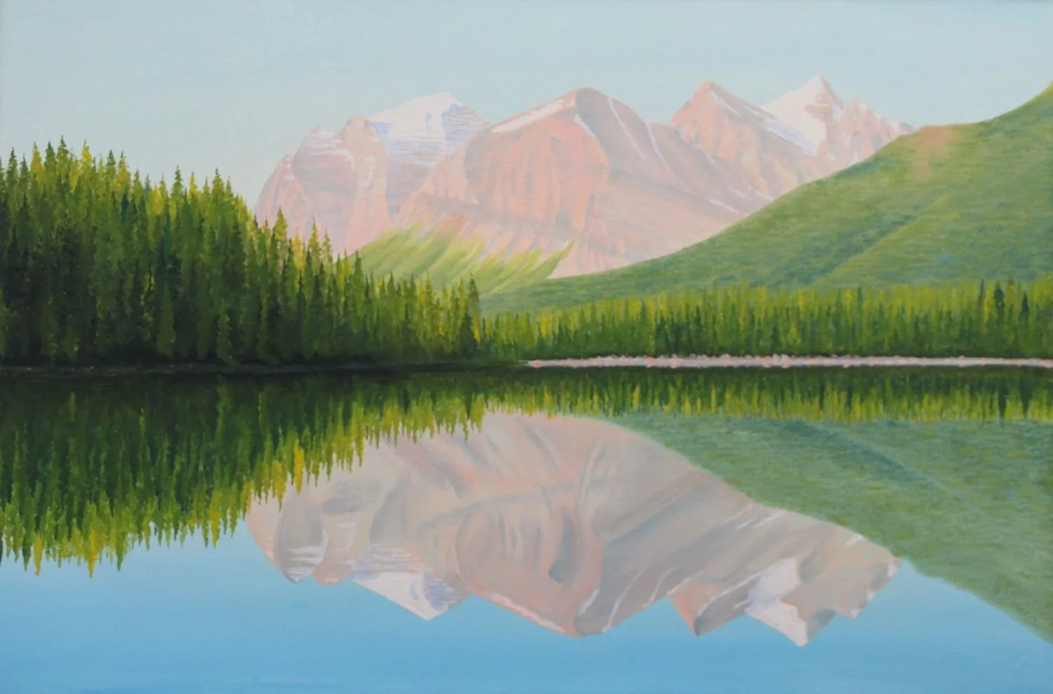Herbert Lake (#26.5.7), 2026, oil on linen canvas, exhibition frame, 24 x 36 inches (61x91.5 cm), $3150 Cdn.