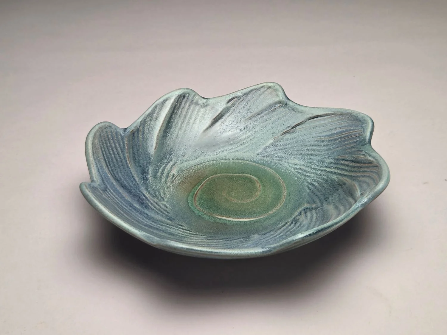Whirlpool & Blue Sky Bowl (#26.5.6b), 2026, glazed stoneware, 2 x 8.25 x 8.25 inches (5 x 21 x 21 cm), $100 Cdn.