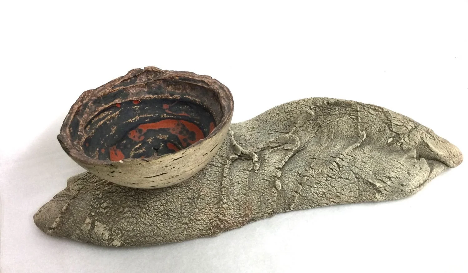 Red & Black Cup & Saucer (13.1), 2 pieces (13.2), paperclay, stoneware, oxides, glazes, 4.5 x 15.75 x 6.75 inches (11.5 x 40 x 15.75 cm), $750 Cdn.