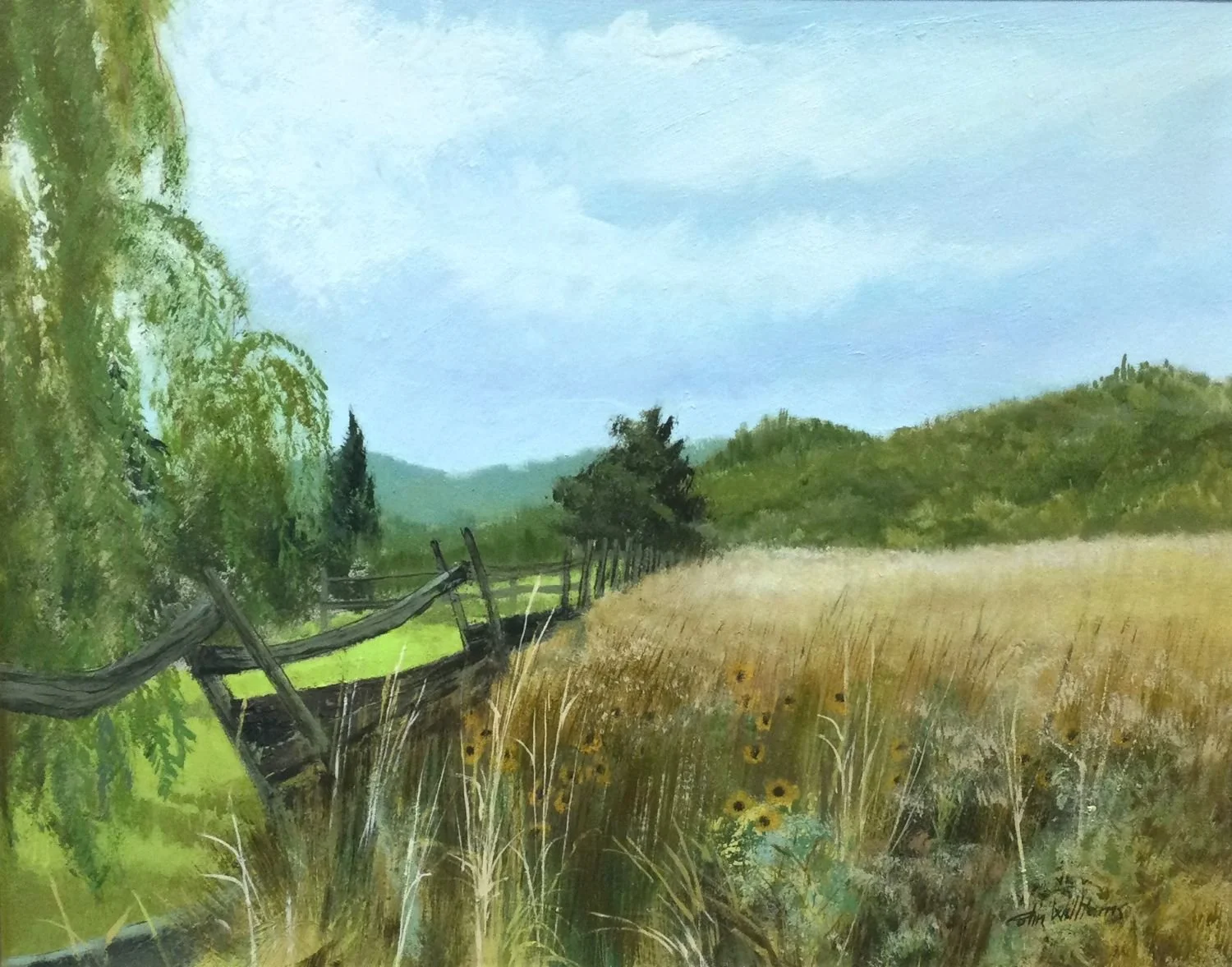 Landscape Near Alliston, Ontario, 1975, oil on panel, 16x20 inches (41x51cm), framed, $1700 Cdn.