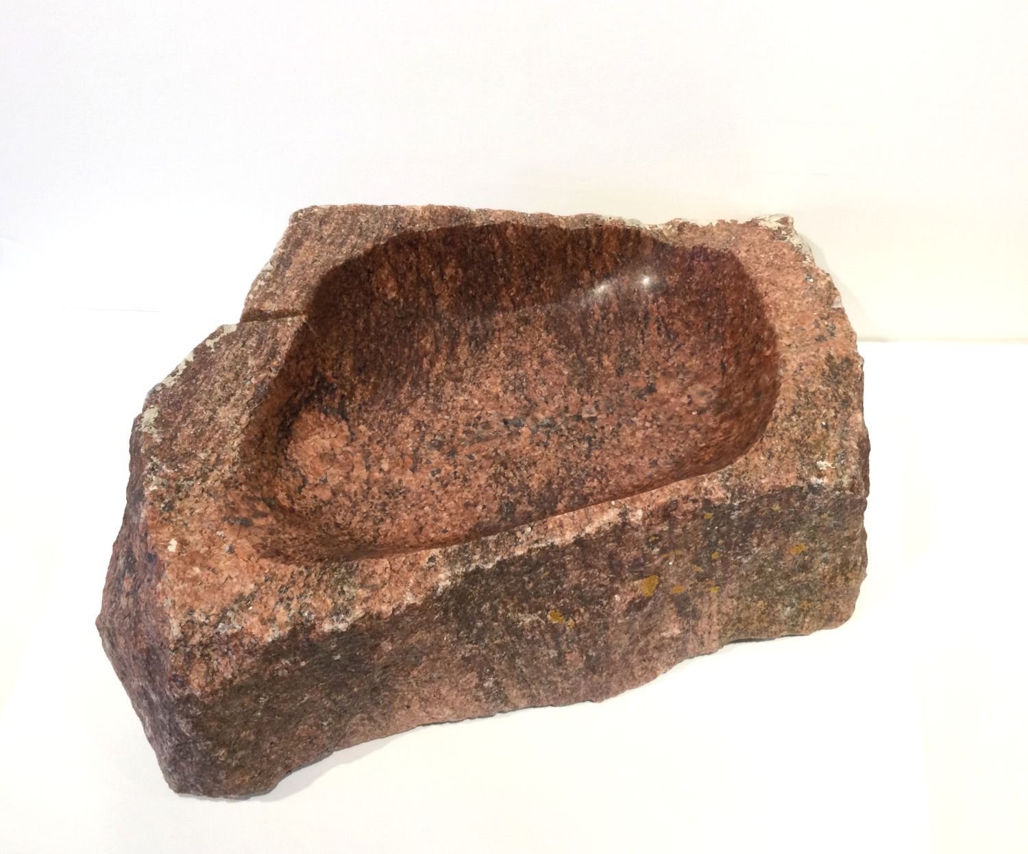 Field Stone Bowl (#25.2.3), found rock, 7.75 x 16.5 x 10 inches (19.5 x 32 x 25.5 cm), $450 Cdn (with Long-Handled Walnut Spoon, $525 Cdn).