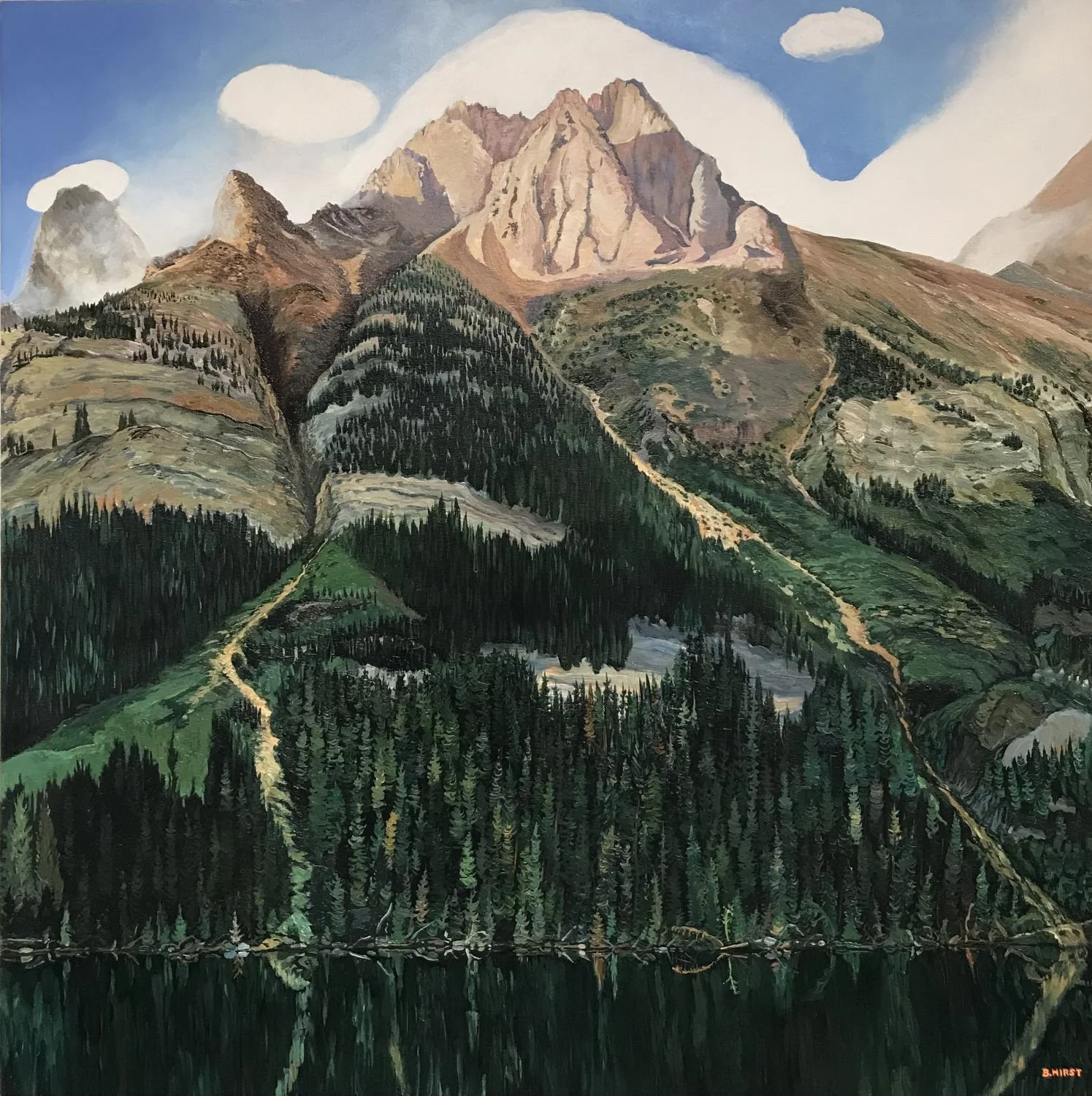 Clouds On Wiwaxy (Cloud Type: Altocumulus Lenticularis) #25.8.3, n.d., acrylic on canvas, 36x36 inches (91.5 x 91.5 cm), unframed, $2400 Cdn.