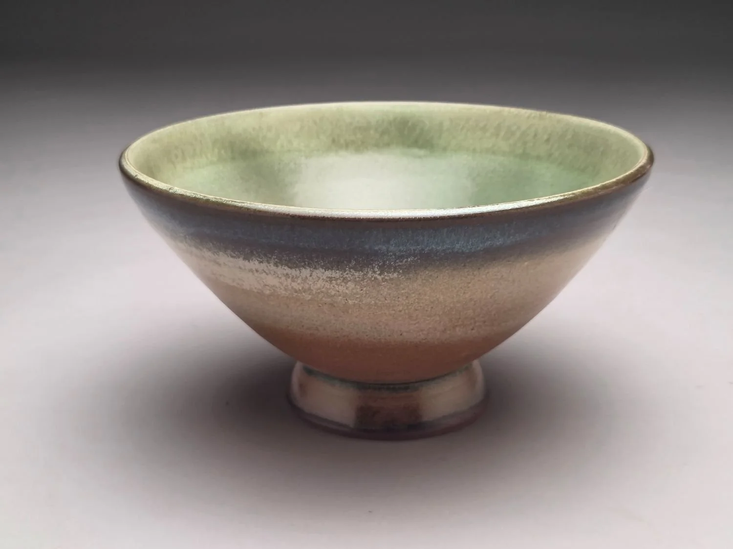 Blue Skies & Prairie Water Bowl (med #26.5.2), 2026, glazed stoneware, 4.5 x 8.25 x 8.25 inches (11 x 21 x 21 cm), $95 Cdn.