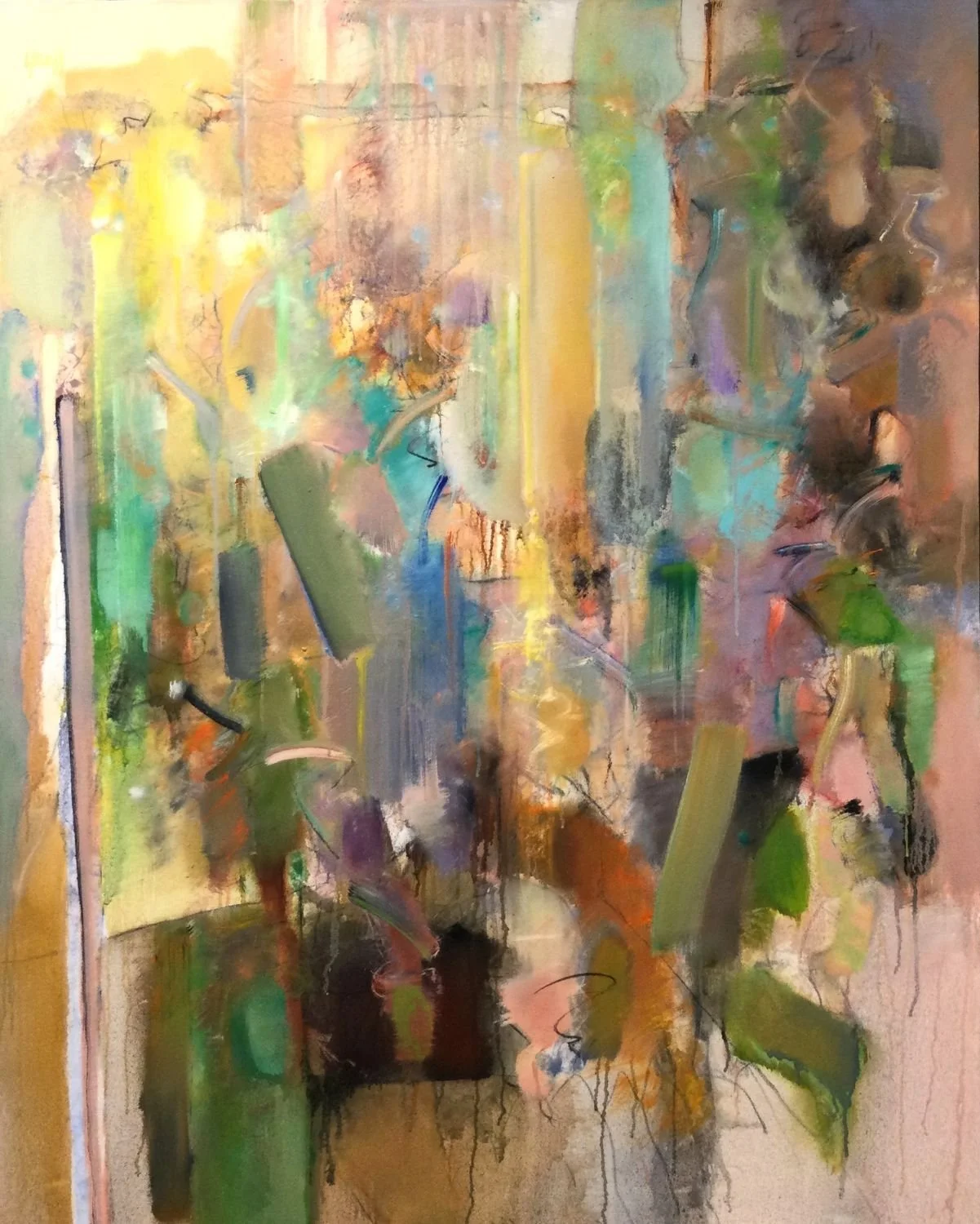 After the Rain/Sunlight Breaks Through (#65/S), 2021, oil on canvas, 50 x 40' (127 x 102 cm), exhibition frame, $5100 Cdn.